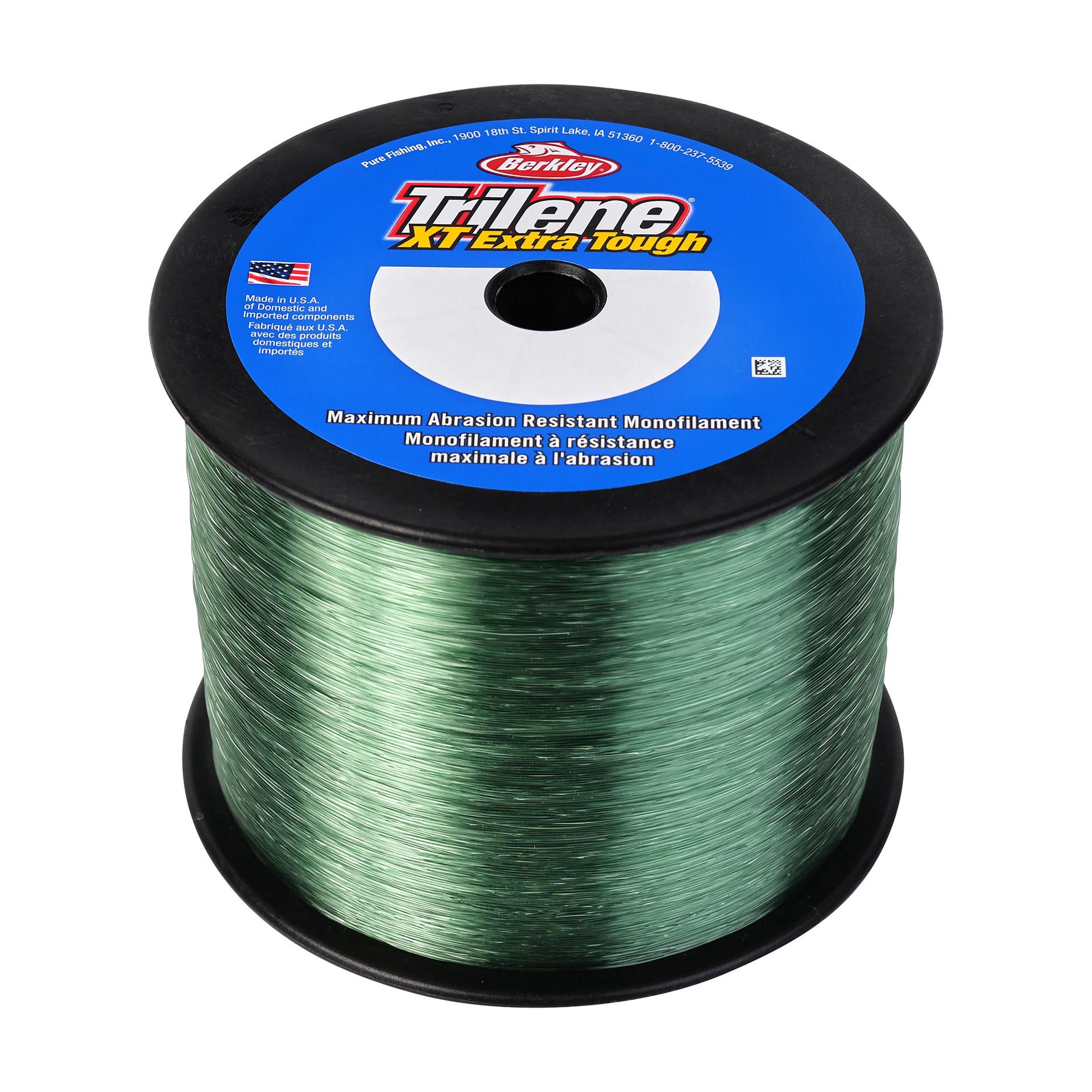 bulk fishing line spools Berkley Trilene XT Monofilament Line 3000 YARDS / 12lb / Low-Vis Green