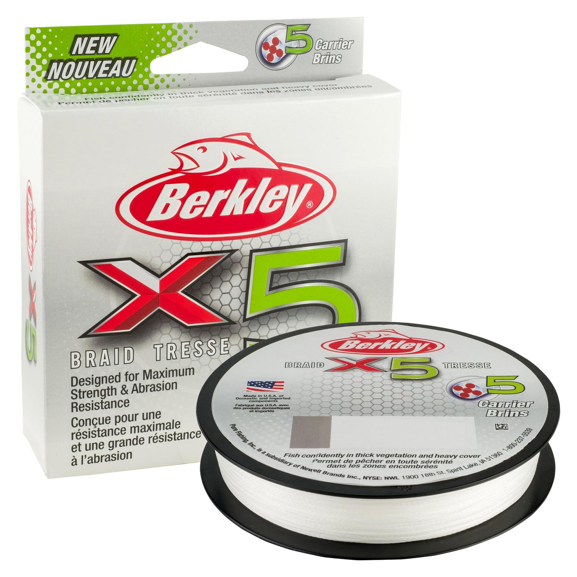 berkley braided fishing line Berkley X5 Braid Fishing Line, Crystal