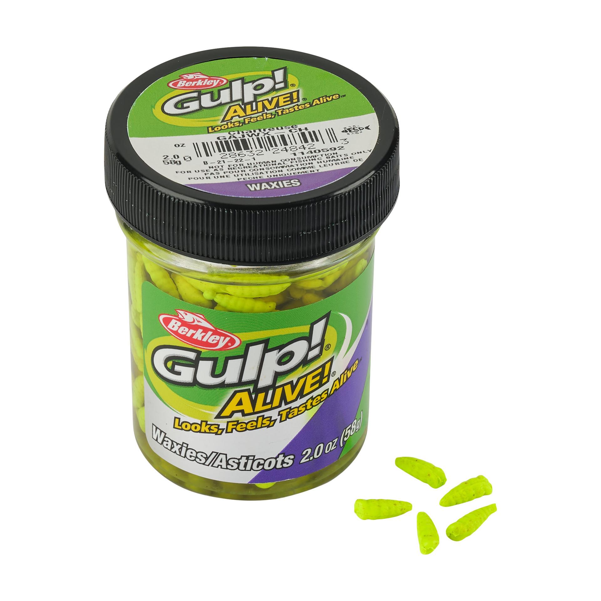 Berkley Gulp!Alive!Waxies Chartreuse 0.5in PKG | Berkley Fishing