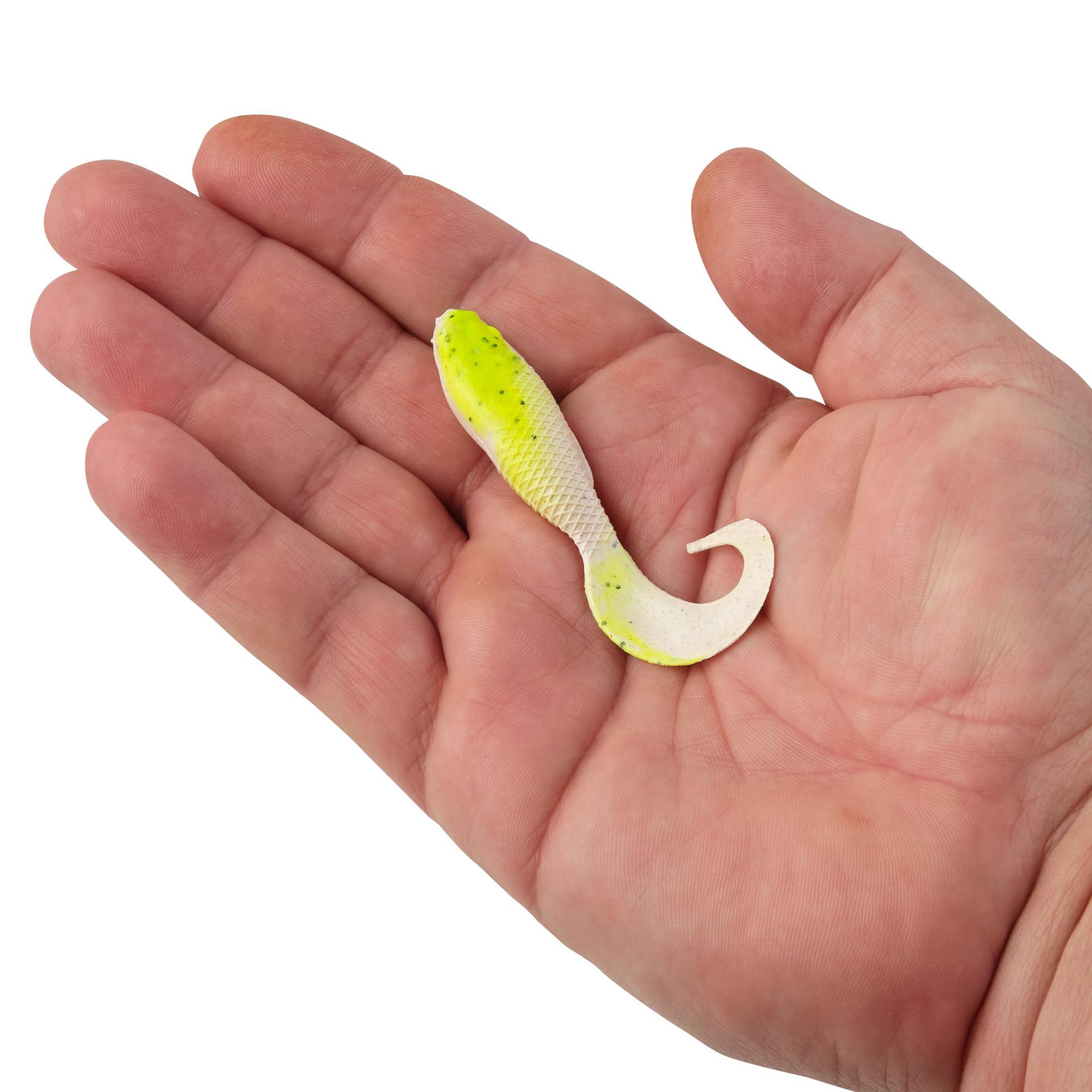 Berkley Gulp!MinnowGrub ChartreusePepperNeon 4in HAND | Berkley Fishing