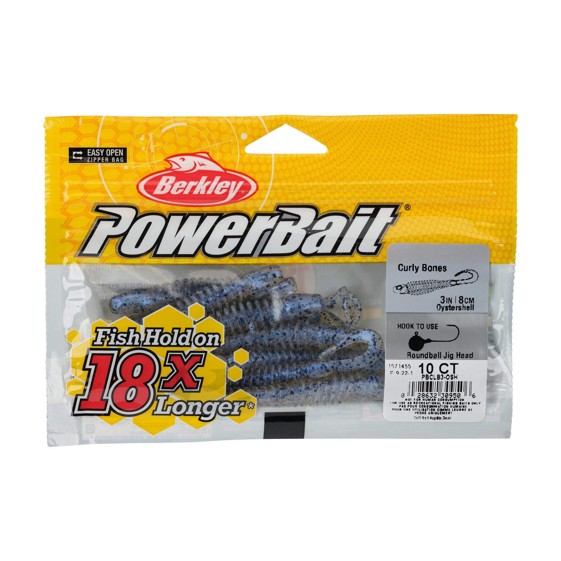 Berkley PowerBaitCurlyBones 3 OysterShell PKG | Berkley Fishing