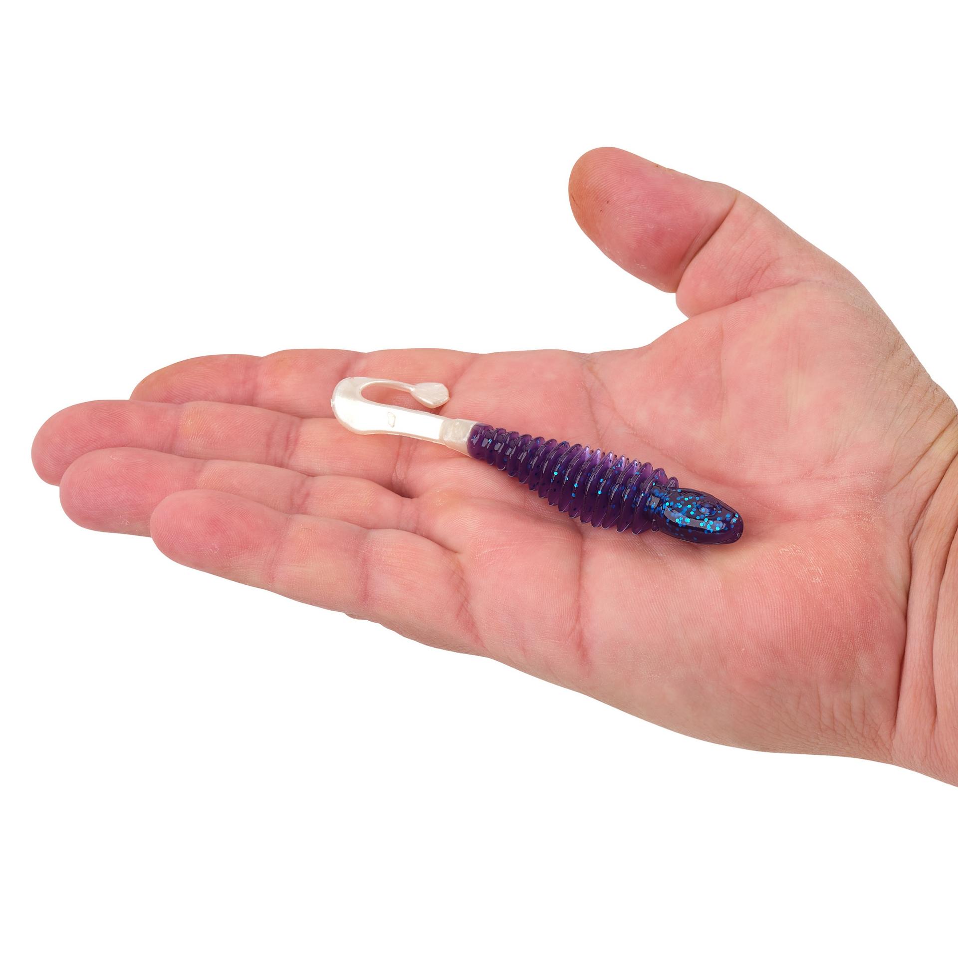 Berkley PowerBaitCurlyBones 4 ElectricBlueWhite HAND | Berkley Fishing