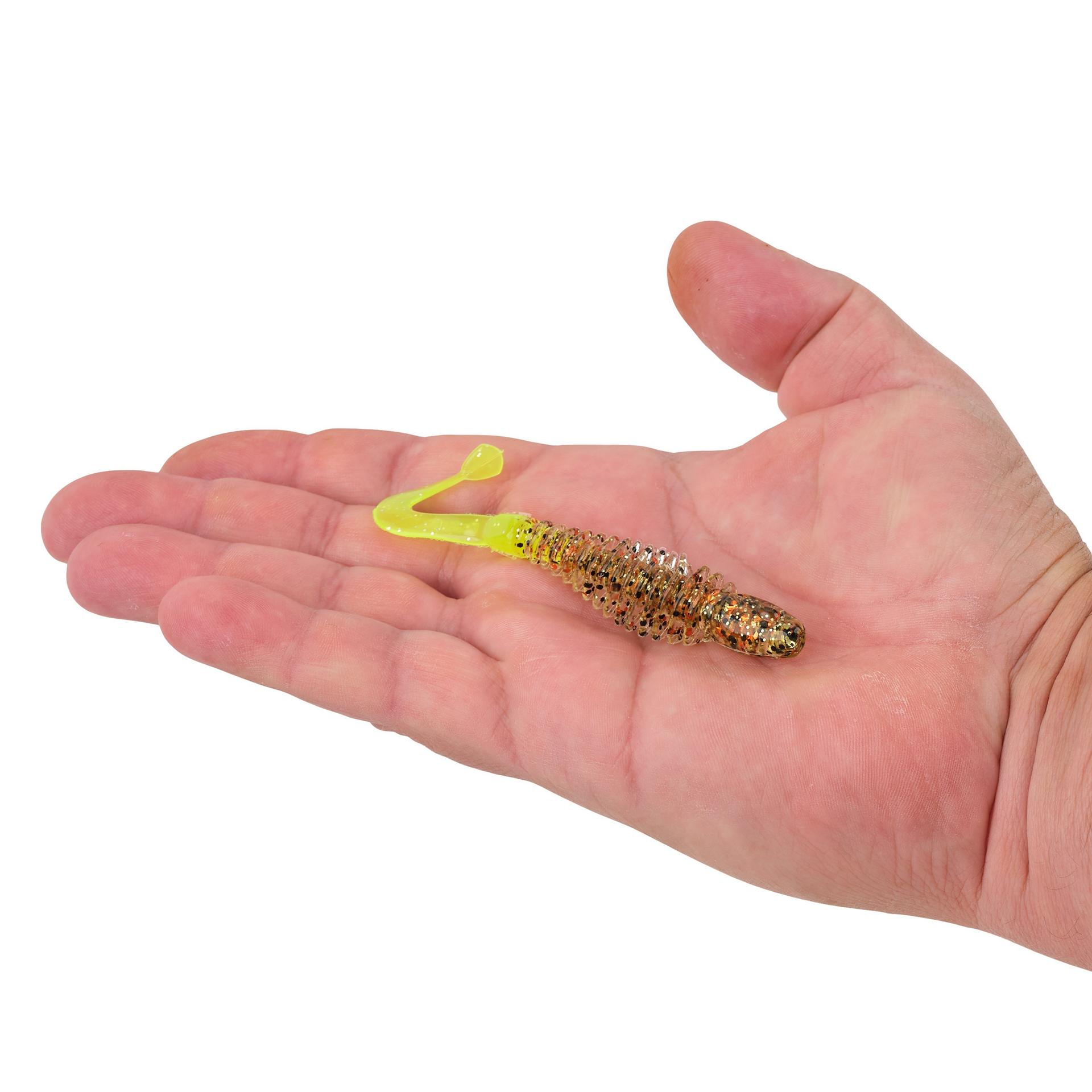 Berkley PowerBaitCurlyBones 4 GoldCrackerChartreuse HAND | Berkley Fishing