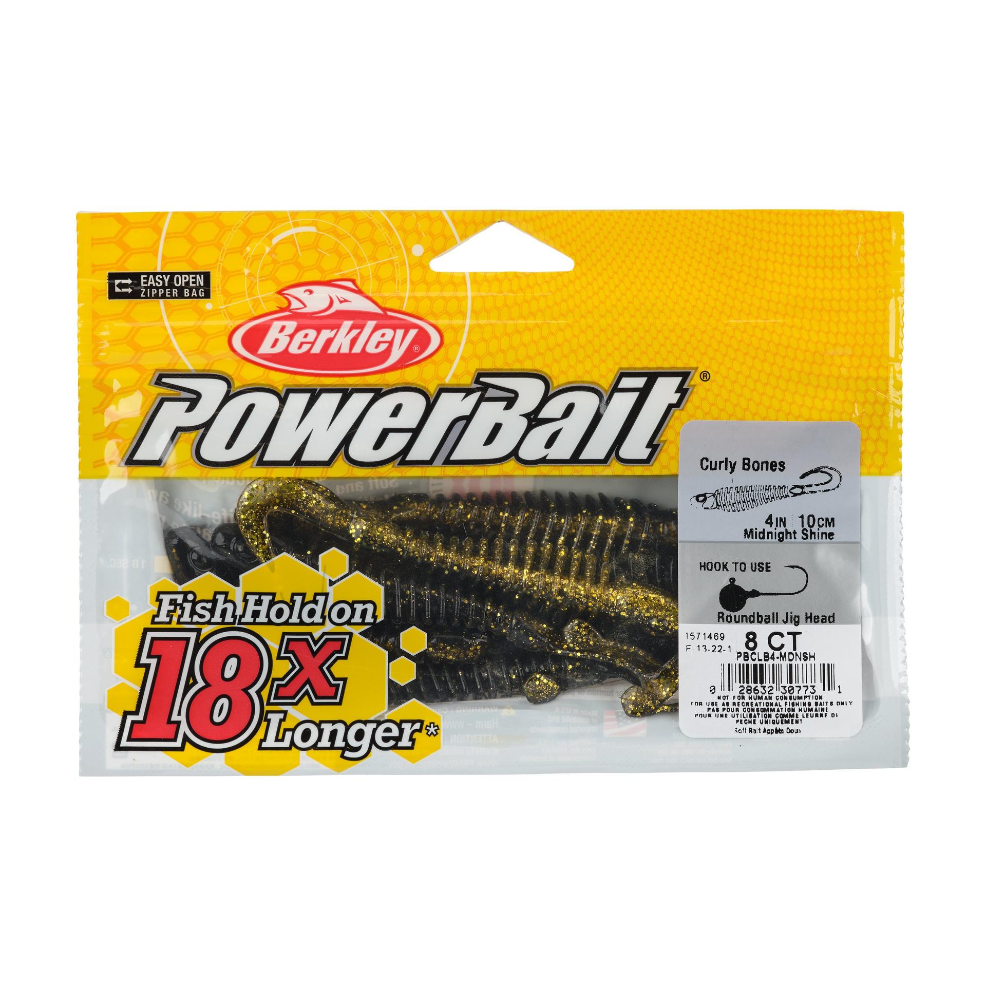 Berkley PowerBaitCurlyBones 4 MidnightShine PKG | Berkley Fishing