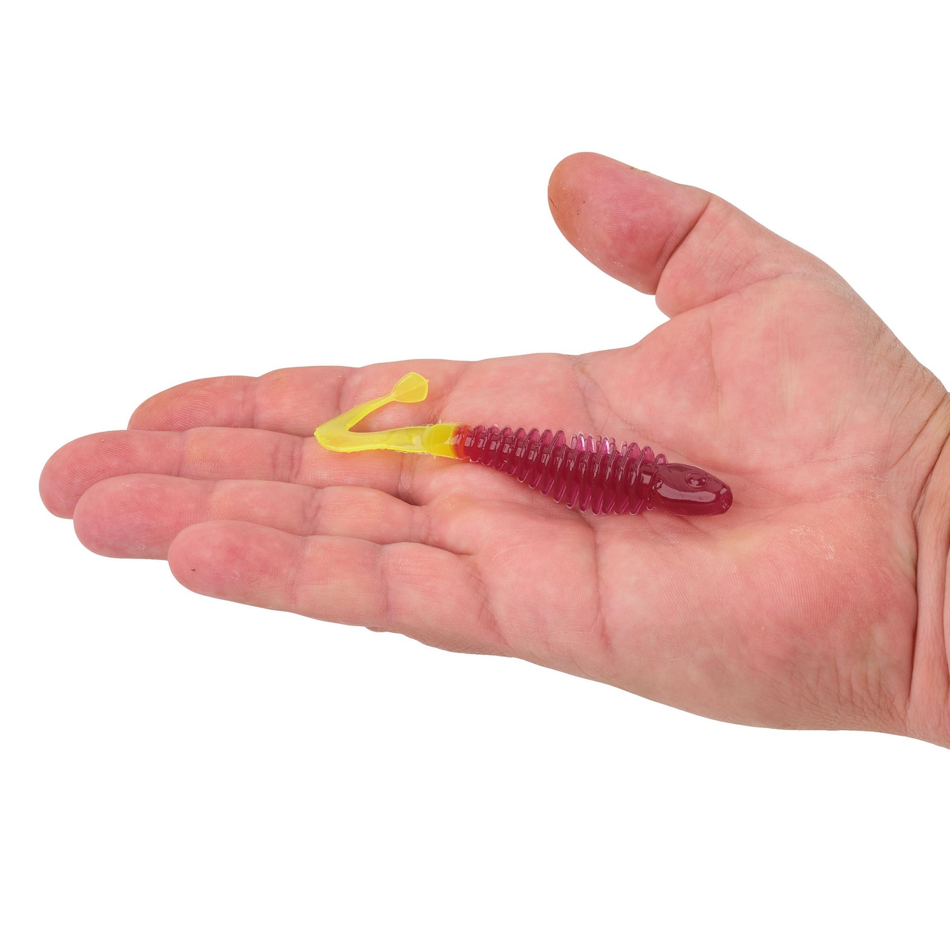 Berkley PowerBaitCurlyBones 4 PurpleChartreuse HAND | Berkley Fishing