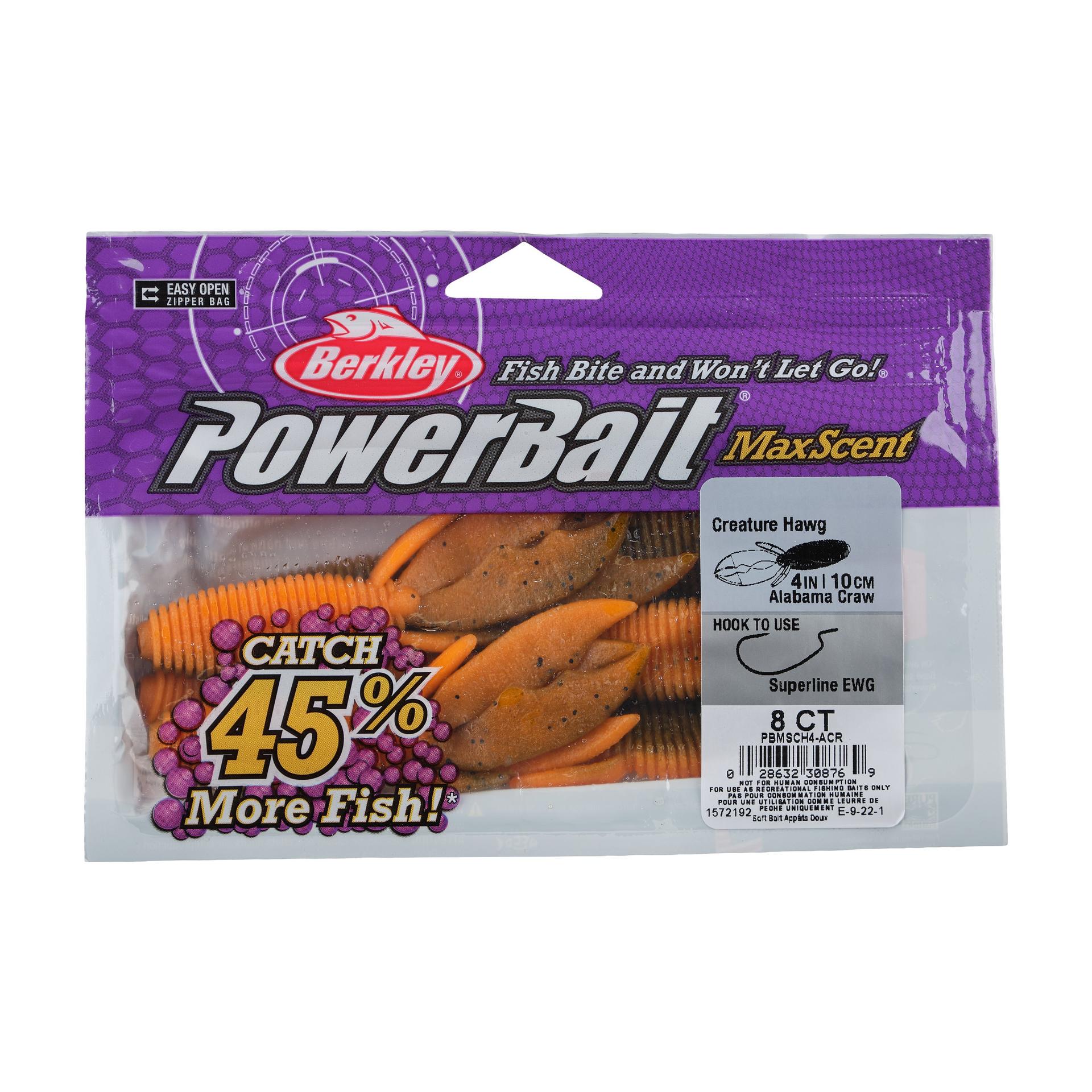 Berkley PowerBaitMaxScentCreatureHawg AlabamaCraw PKG | Berkley Fishing