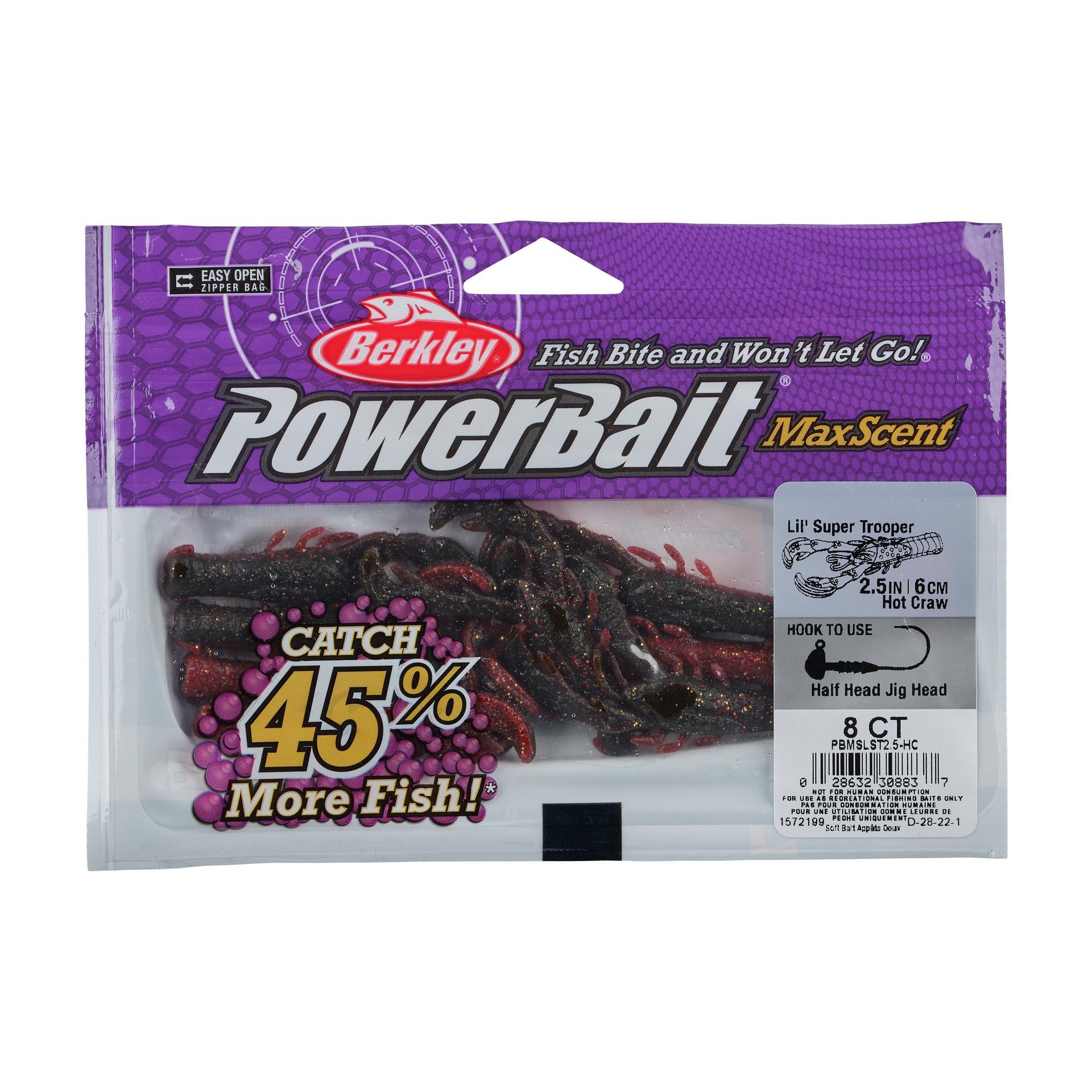 Berkley PowerBaitMaxScentLil'SuperTrooper HotCraw PKG | Berkley Fishing