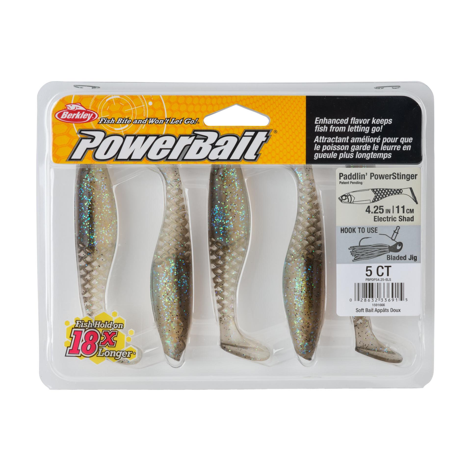 Berkley PowerBaitPaddlinPowerStinger ElectricShad 4.25in PKG | Berkley Fishing