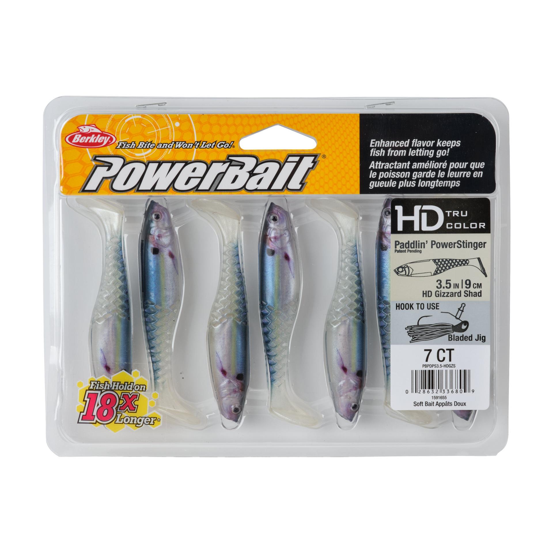 Berkley PowerBaitPaddlinPowerStinger HDGizzardShad 3.5in PKG | Berkley Fishing