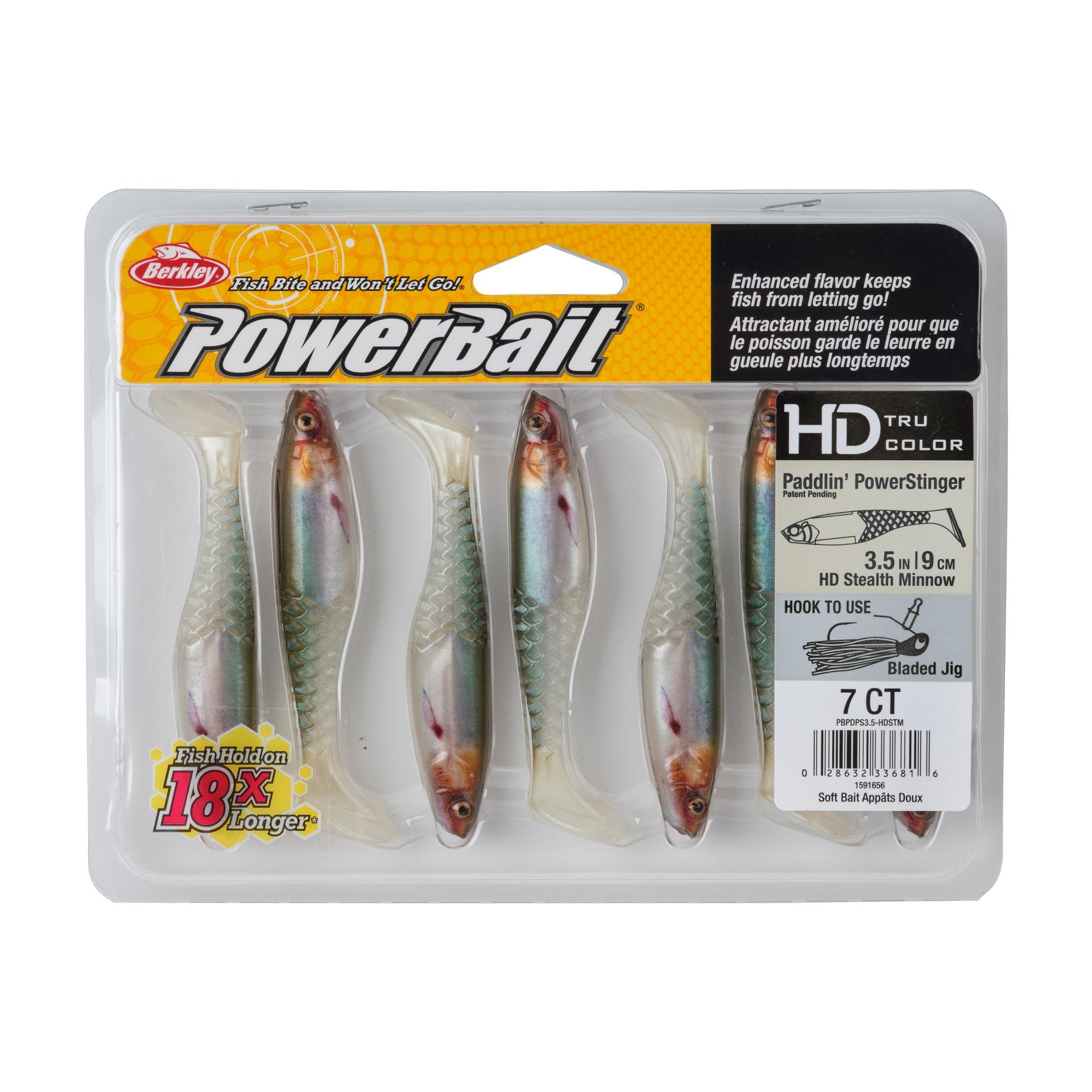 Berkley PowerBaitPaddlinPowerStinger HDStealthMinnow 3.5in PKG | Berkley Fishing