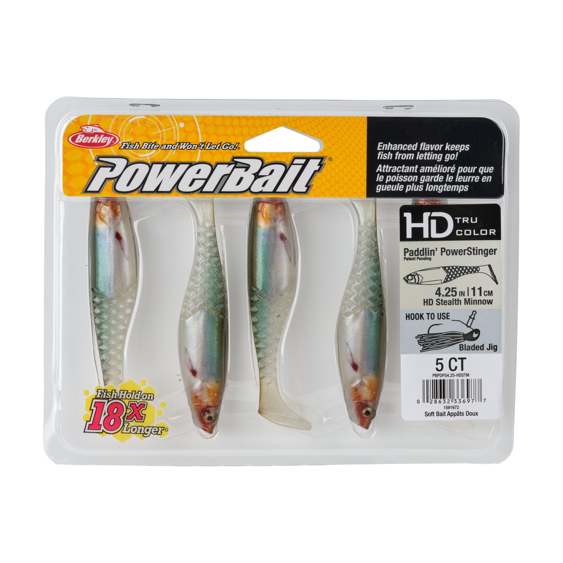 Berkley PowerBaitPaddlinPowerStinger HDStealthMinnow 4.25in PKG | Berkley Fishing