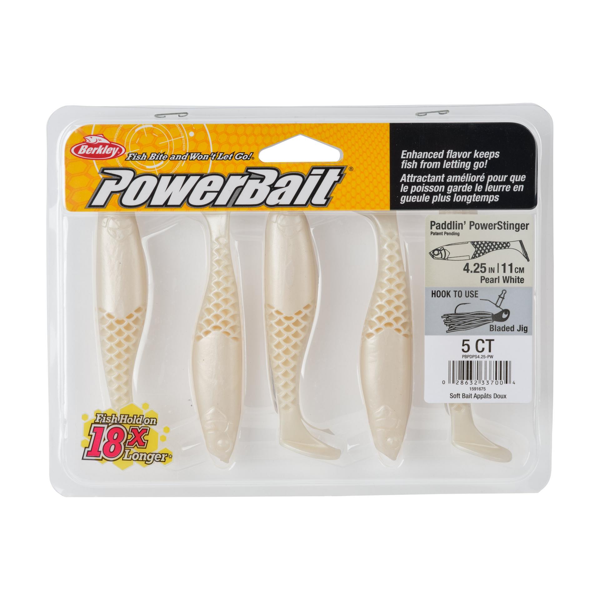 Berkley PowerBaitPaddlinPowerStinger PearlWhite 4.25in PKG | Berkley Fishing