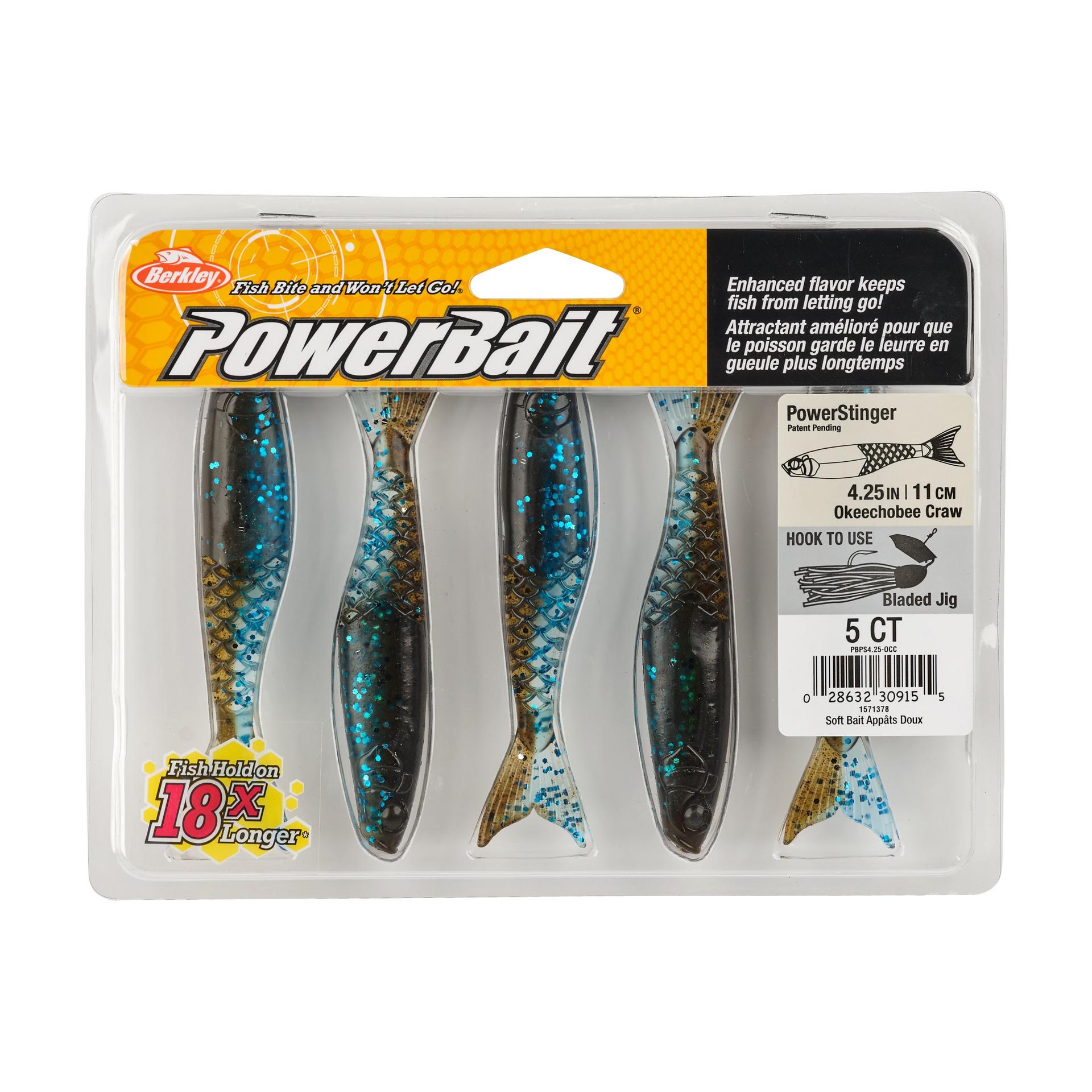 Berkley PowerBaitPowerStinger 4.25 OkeechobeeCraw PKG | Berkley Fishing