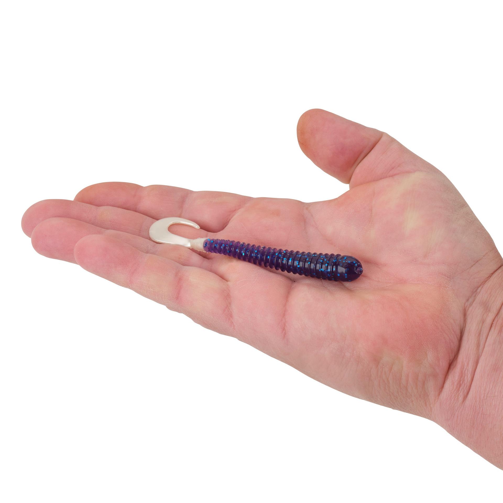 Berkley PowerBaitRibWorm ElectricBlueWhite 4in HAND | Berkley Fishing