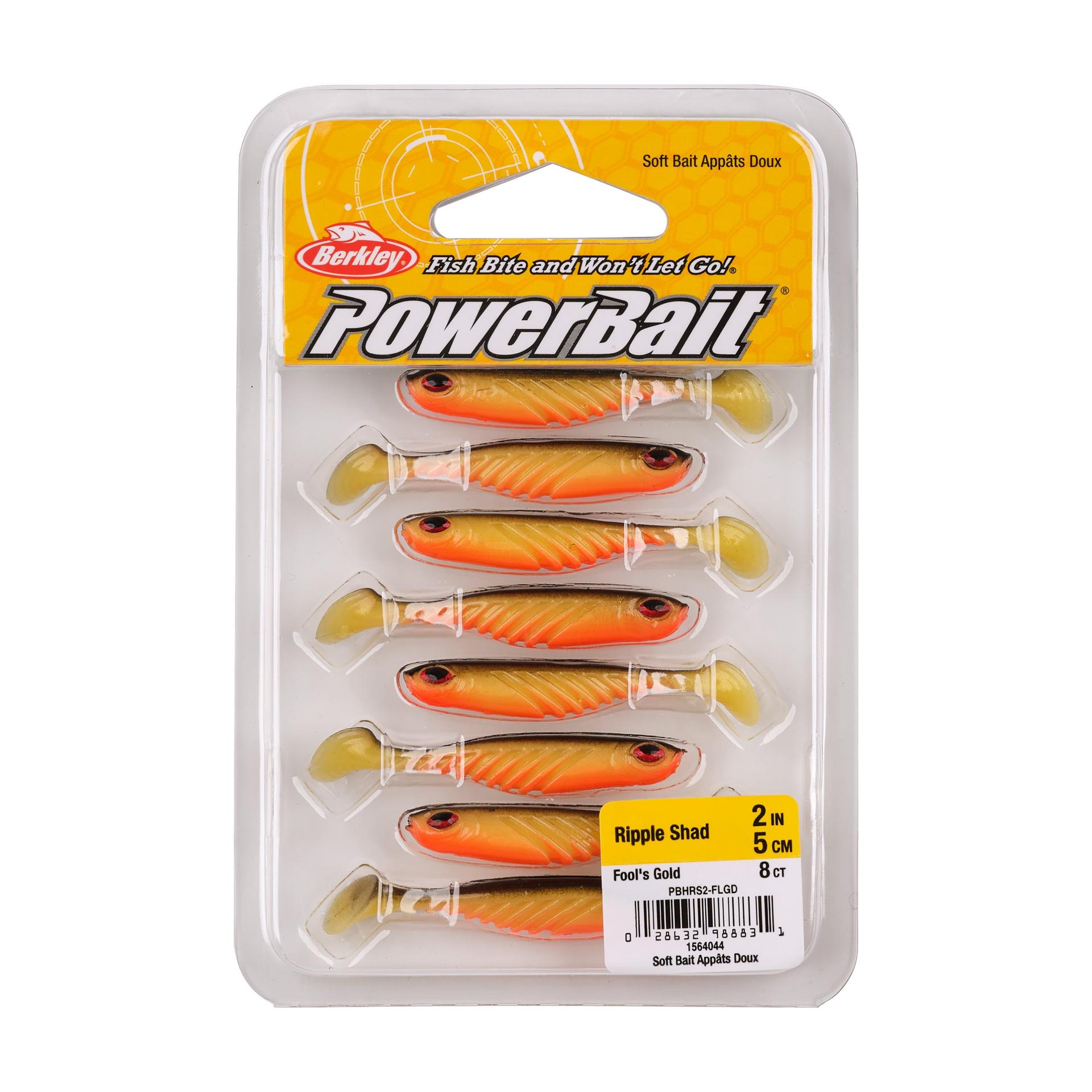 Berkley PowerBaitRippleShad 2in Fool'sGold PKG | Berkley Fishing