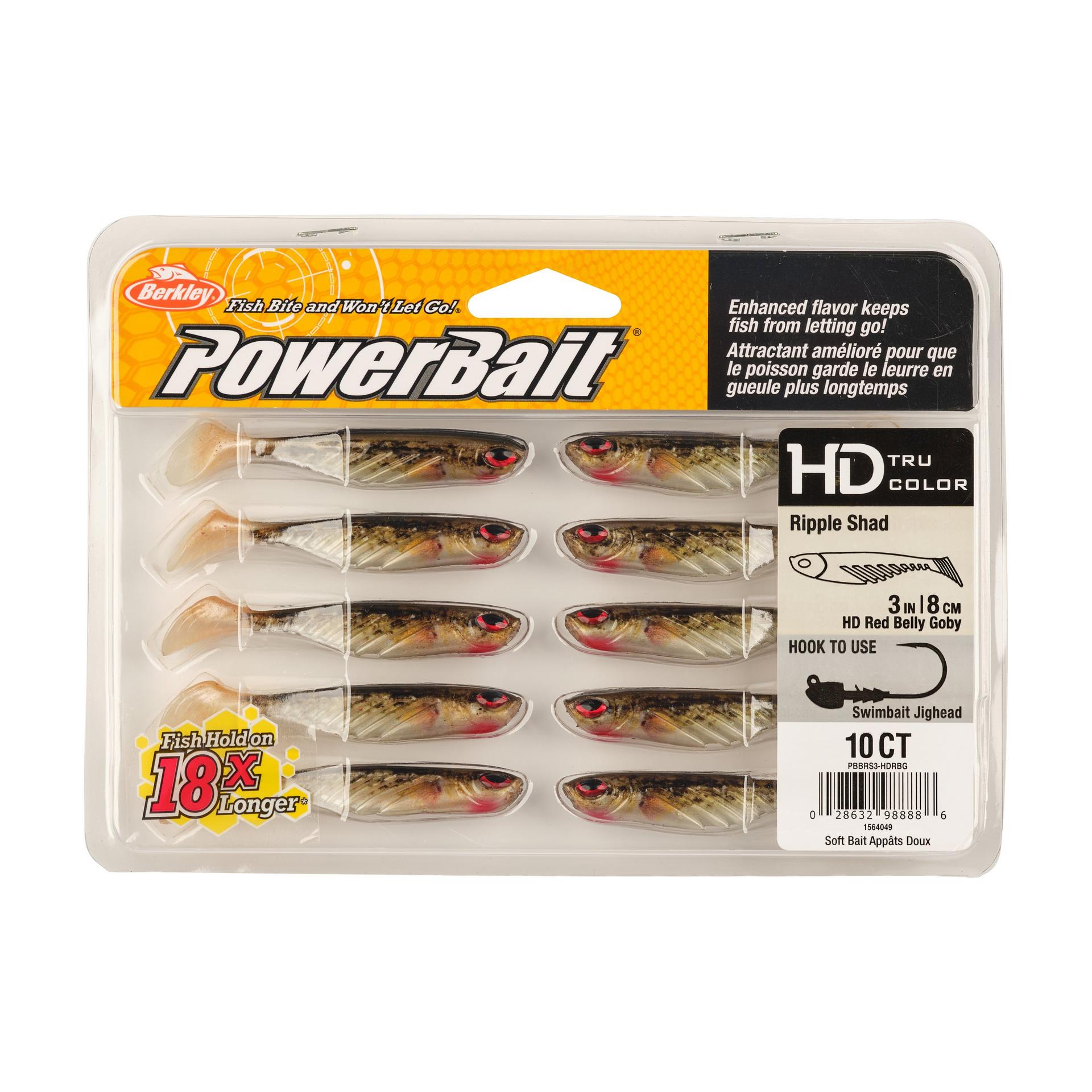 Berkley PowerBaitRippleShad 3in HDRedBellyGoby PKG | Berkley Fishing