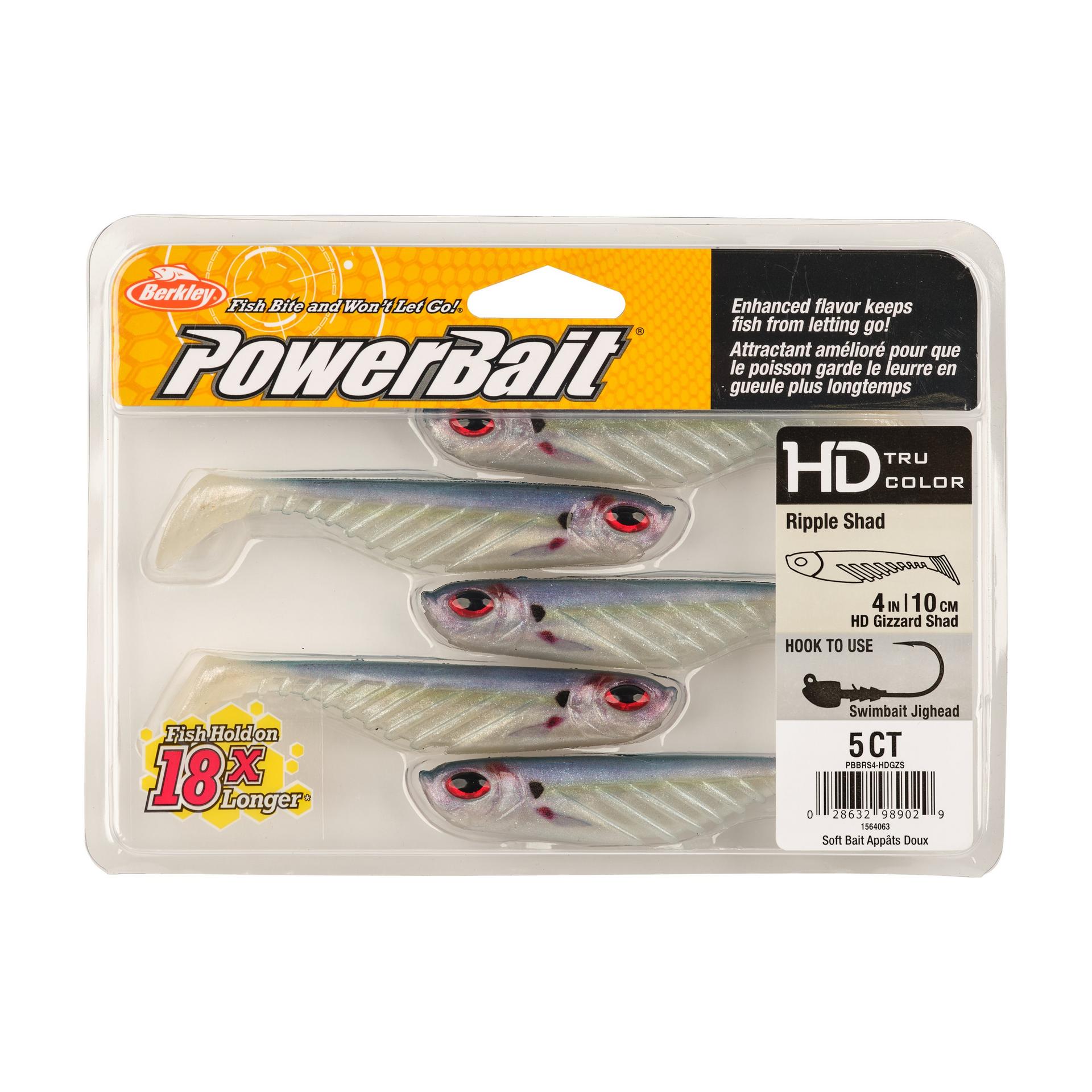 Berkley PowerBaitRippleShad 4in HDGizzardShad PKG | Berkley Fishing