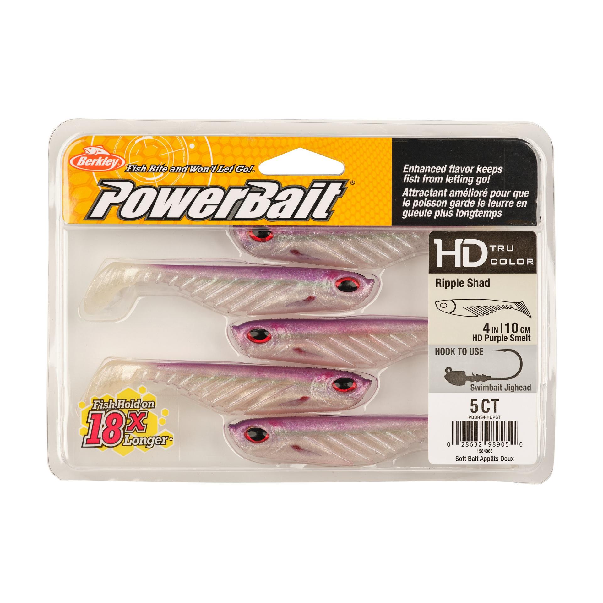 Berkley PowerBaitRippleShad 4in HDPurpleSmelt PKG | Berkley Fishing
