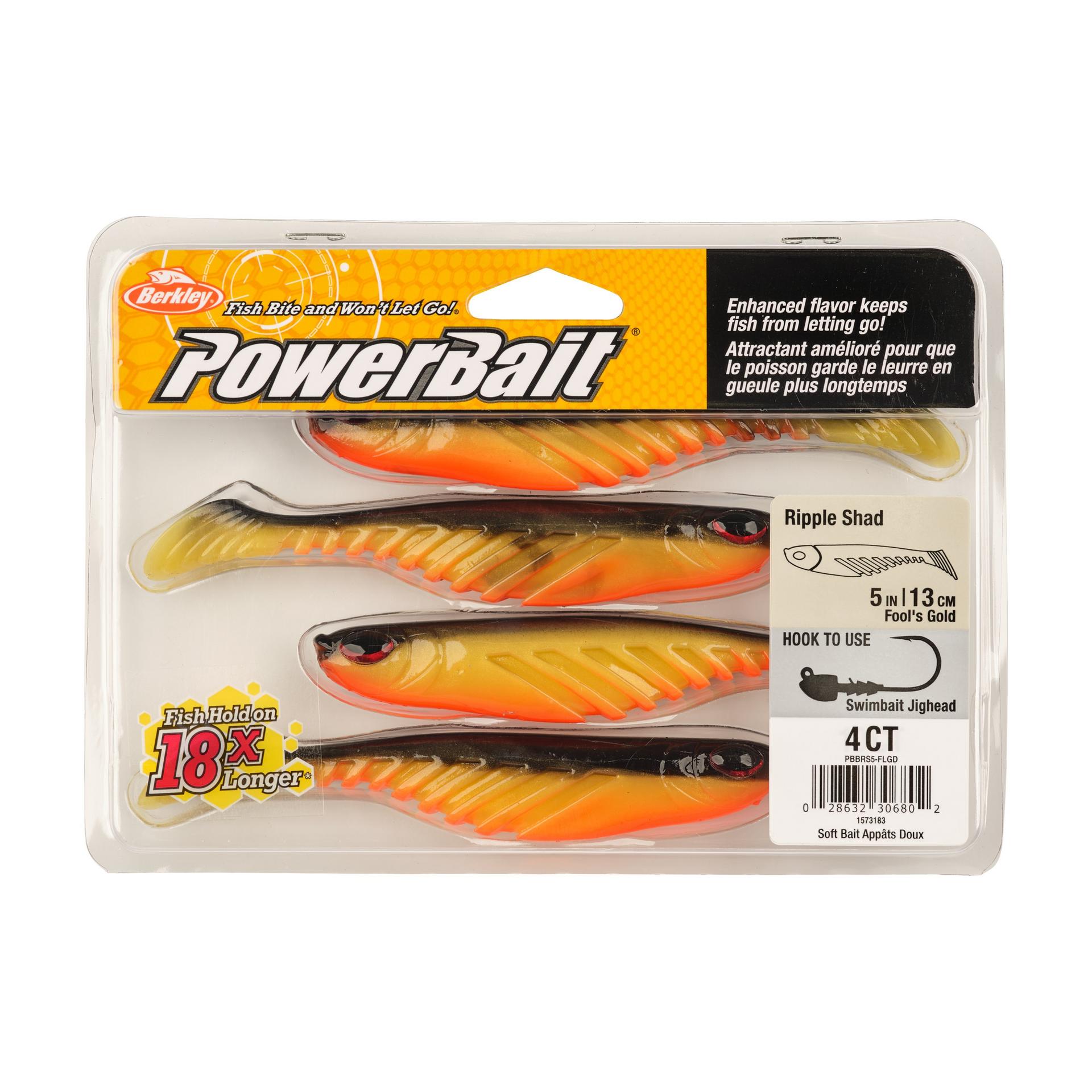 Berkley PowerBaitRippleShad 5in Fool'sGold PKG | Berkley Fishing