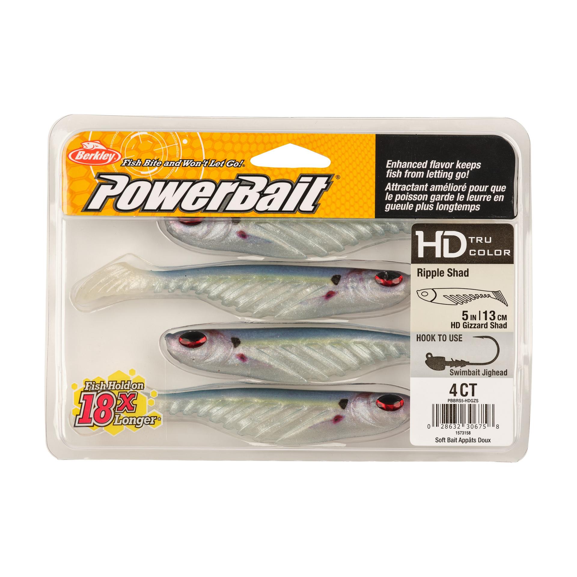 Berkley PowerBaitRippleShad 5in HDGizzardShad PKG | Berkley Fishing