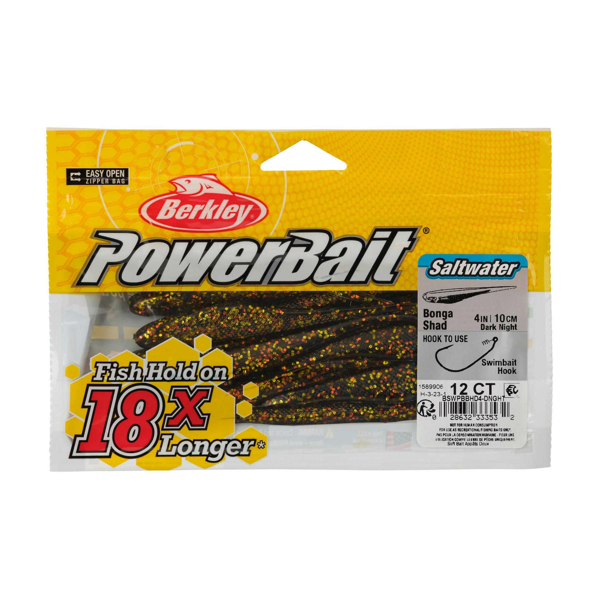 Berkley PowerBaitSaltwaterBongaShad DarkNight 4in PKG | Berkley Fishing