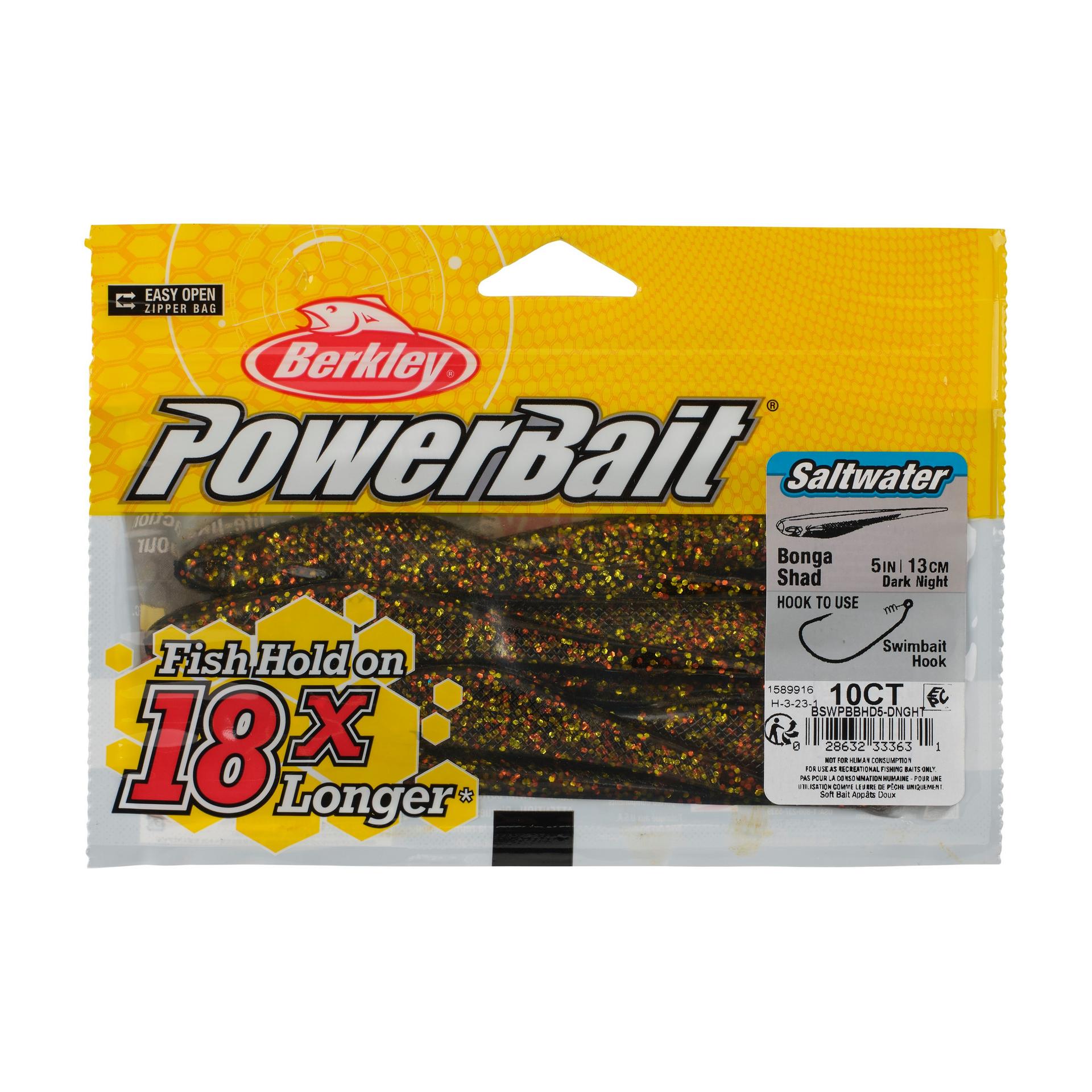 Berkley PowerBaitSaltwaterBongaShad DarkNight 5in PKG | Berkley Fishing