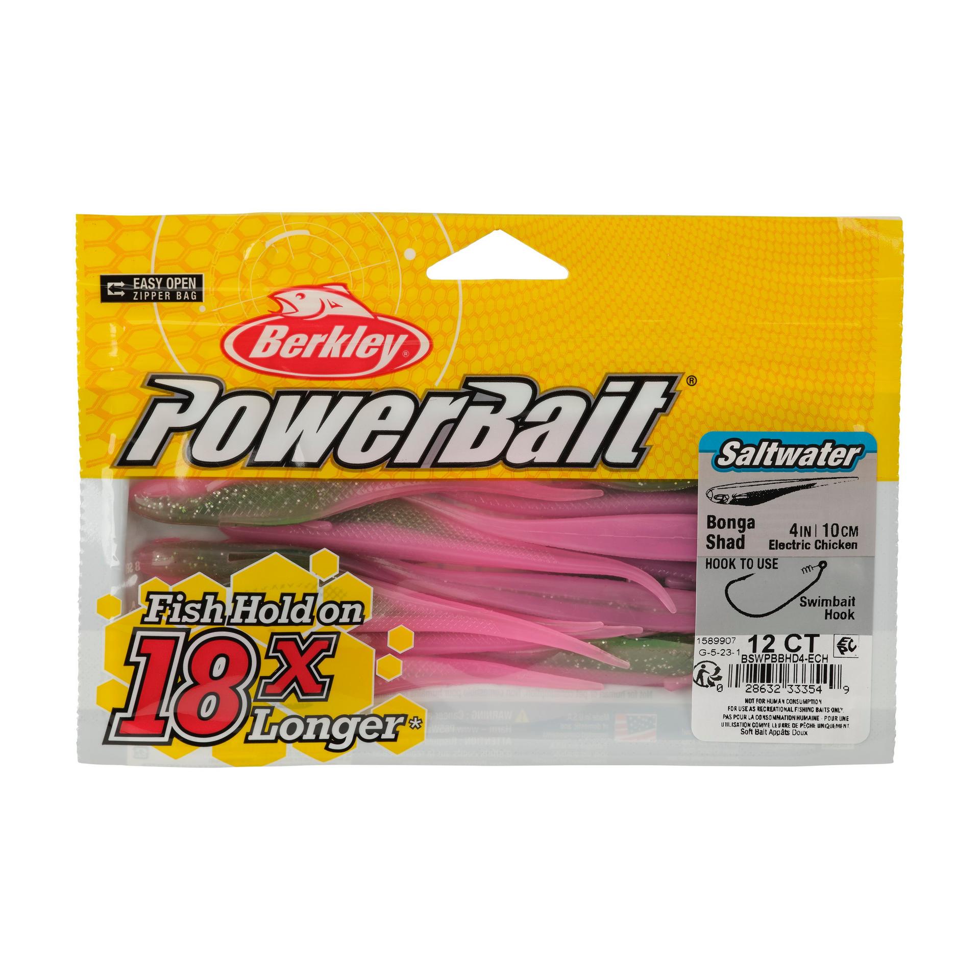 Berkley PowerBaitSaltwaterBongaShad ElectricChicken 4in PKG | Berkley Fishing