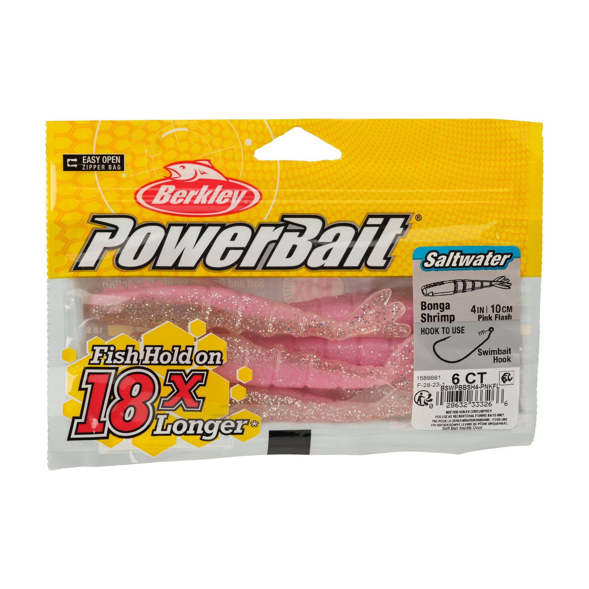 Berkley PowerBaitSaltwaterBongaShrimp PinkFlash 4in PKG | Berkley Fishing