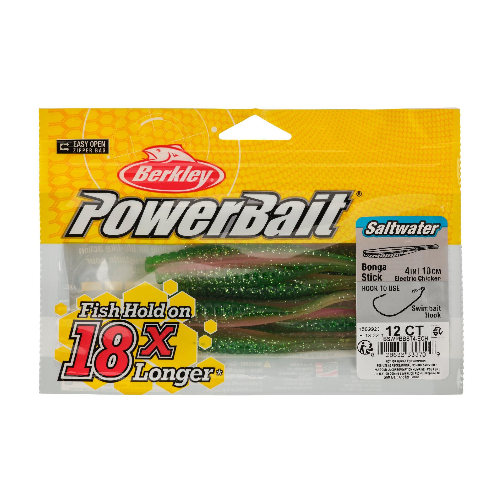 Berkley PowerBaitSaltwaterBongaStick ElectricChicken 4in PKG | Berkley Fishing