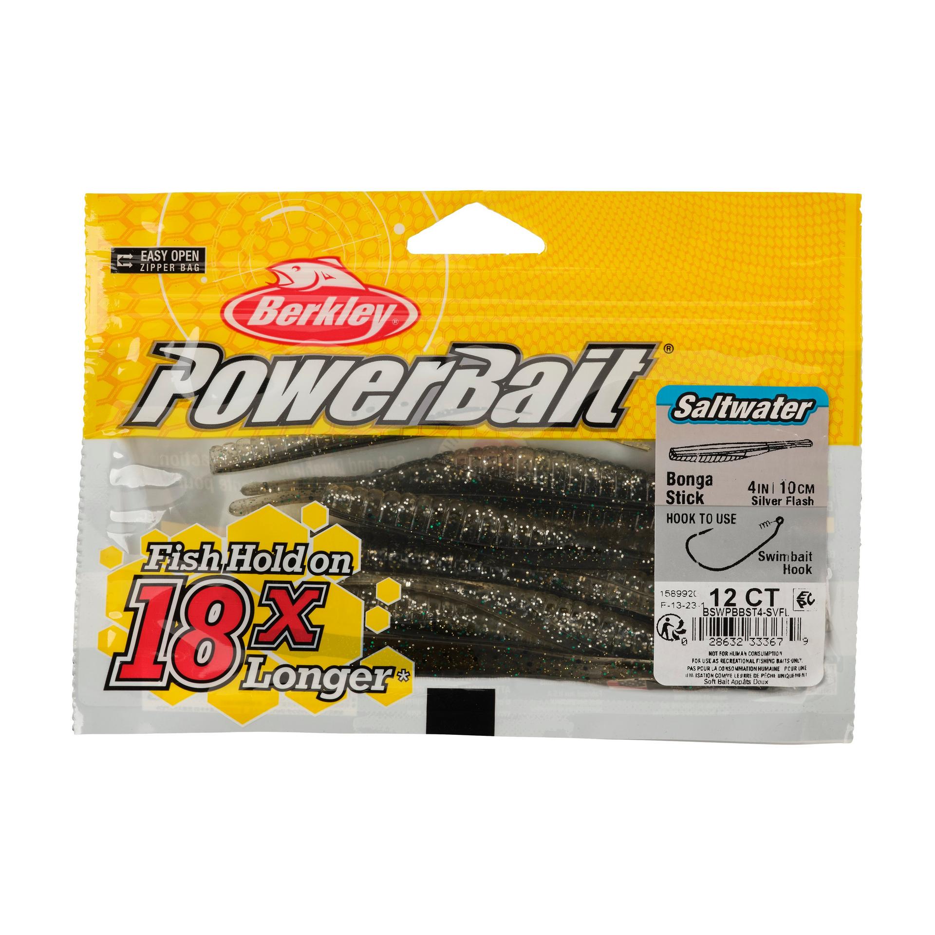 Berkley PowerBaitSaltwaterBongaStick SilverFlash 4in PKG | Berkley Fishing