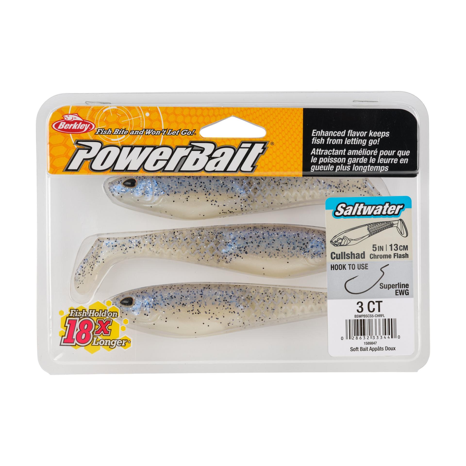 Berkley PowerBaitSaltwaterCullShad ChromeFlash 5in PKG | Berkley Fishing