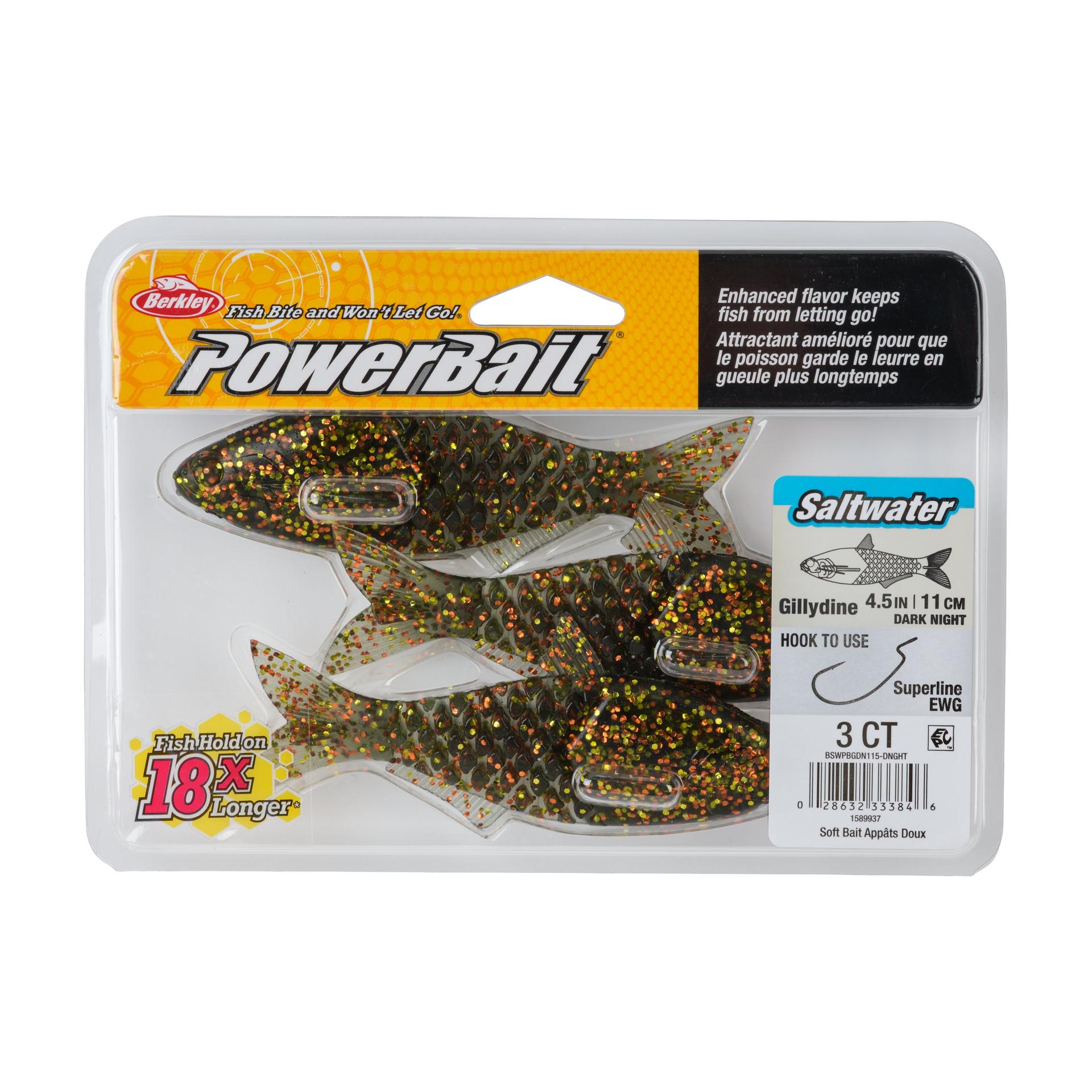 Berkley PowerBaitSaltwaterGillydine DarkNight 4.5in PKG | Berkley Fishing