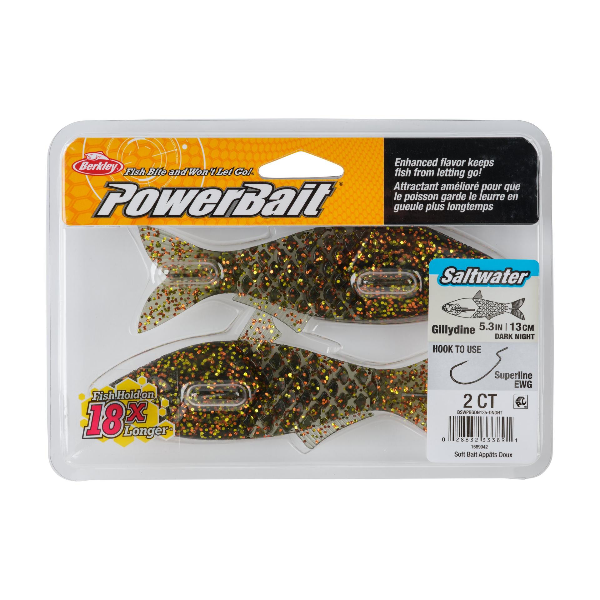 Berkley PowerBaitSaltwaterGillydine DarkNight 5.3in PKG | Berkley Fishing