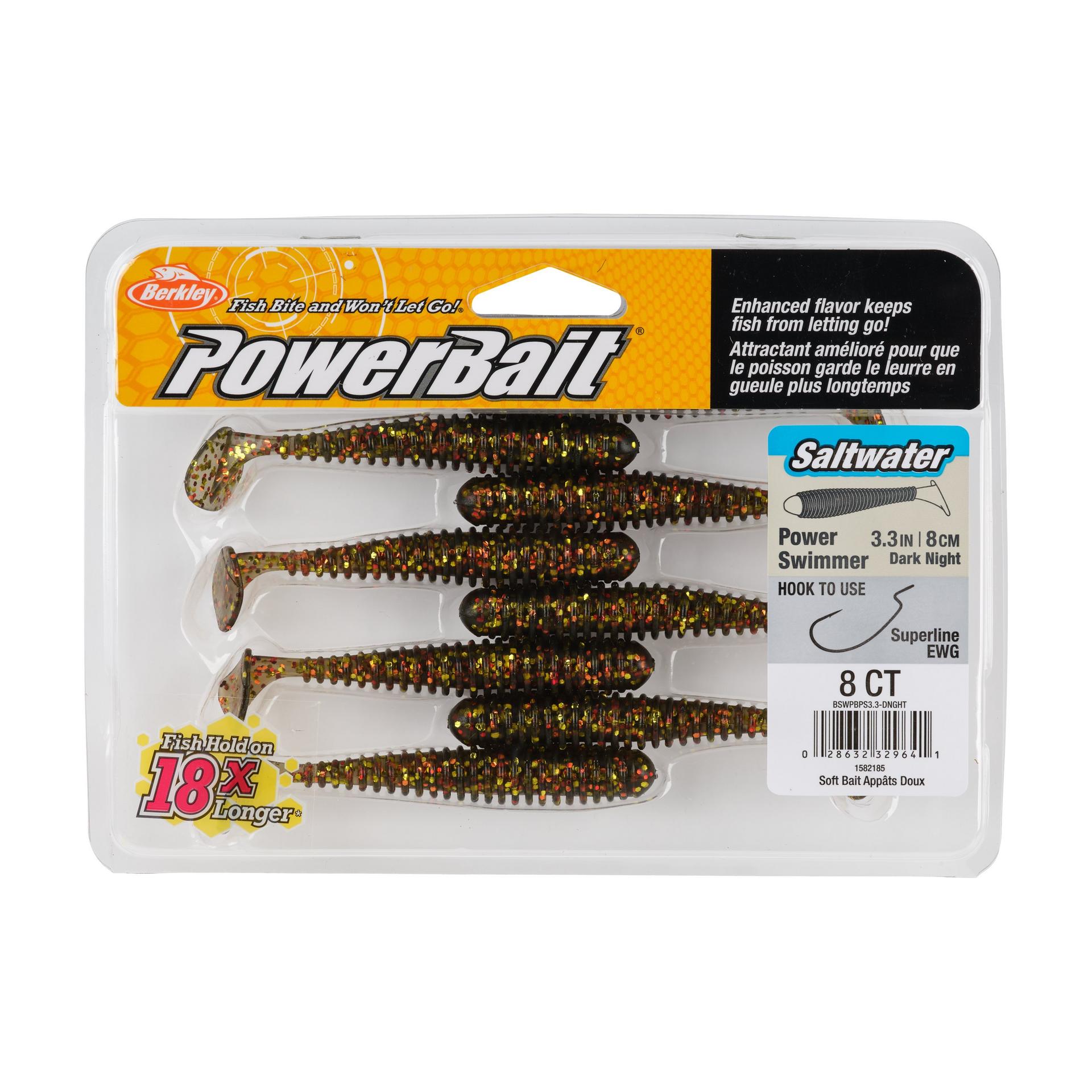 Berkley PowerBaitSaltwaterPowerSwimmer DarkNight 3.3in PKG | Berkley Fishing