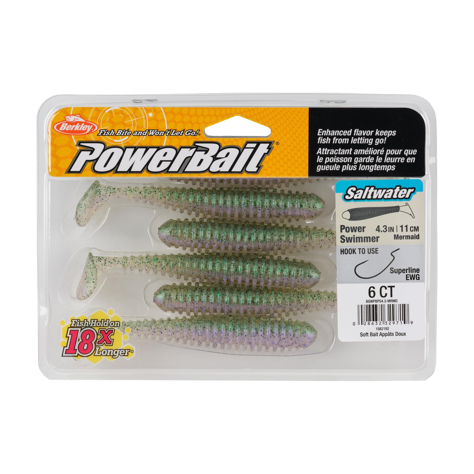 Berkley PowerBaitSaltwaterPowerSwimmer Mermaid 4.3in PKG | Berkley Fishing