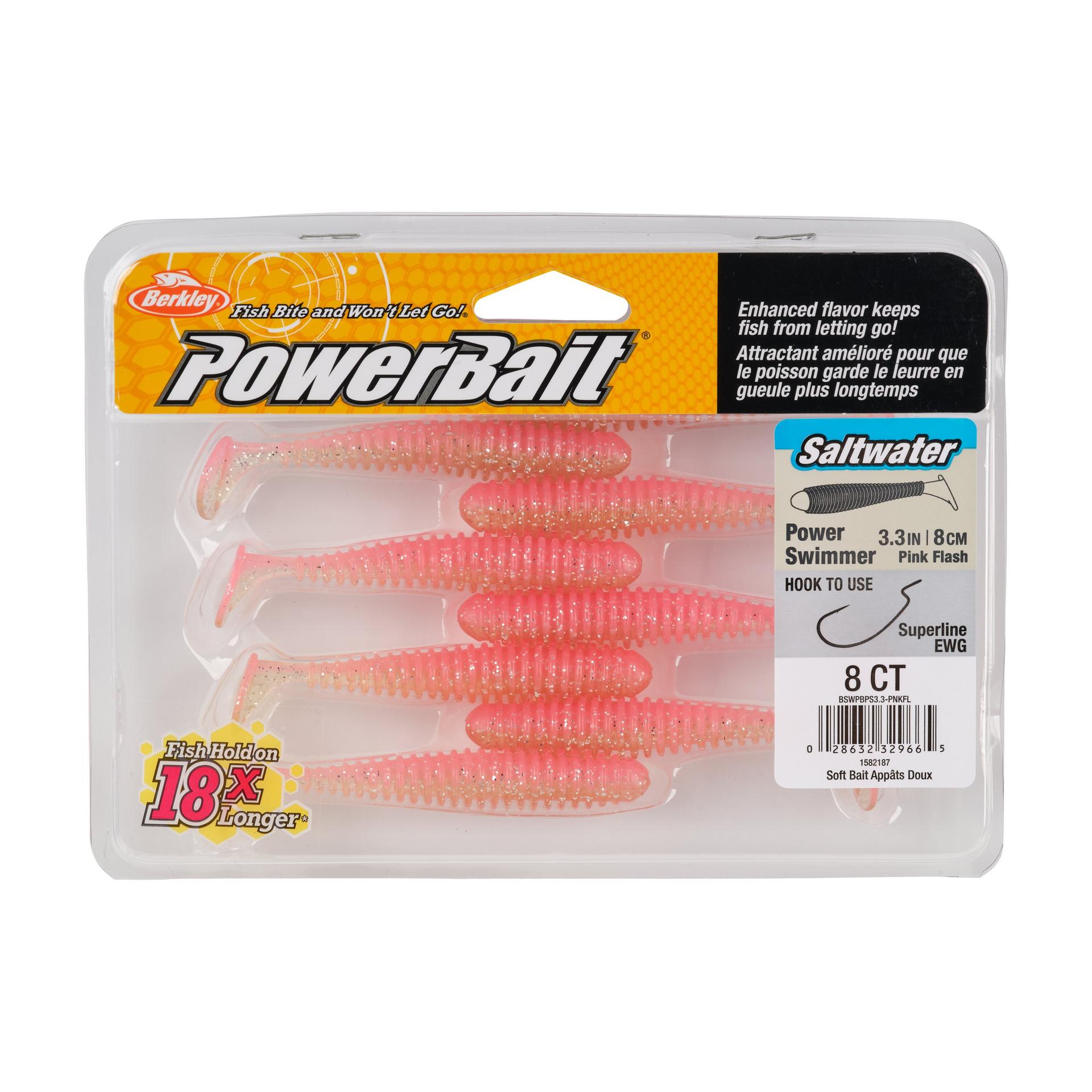 Berkley PowerBaitSaltwaterPowerSwimmer PinkFlash 3.3in PKG | Berkley Fishing