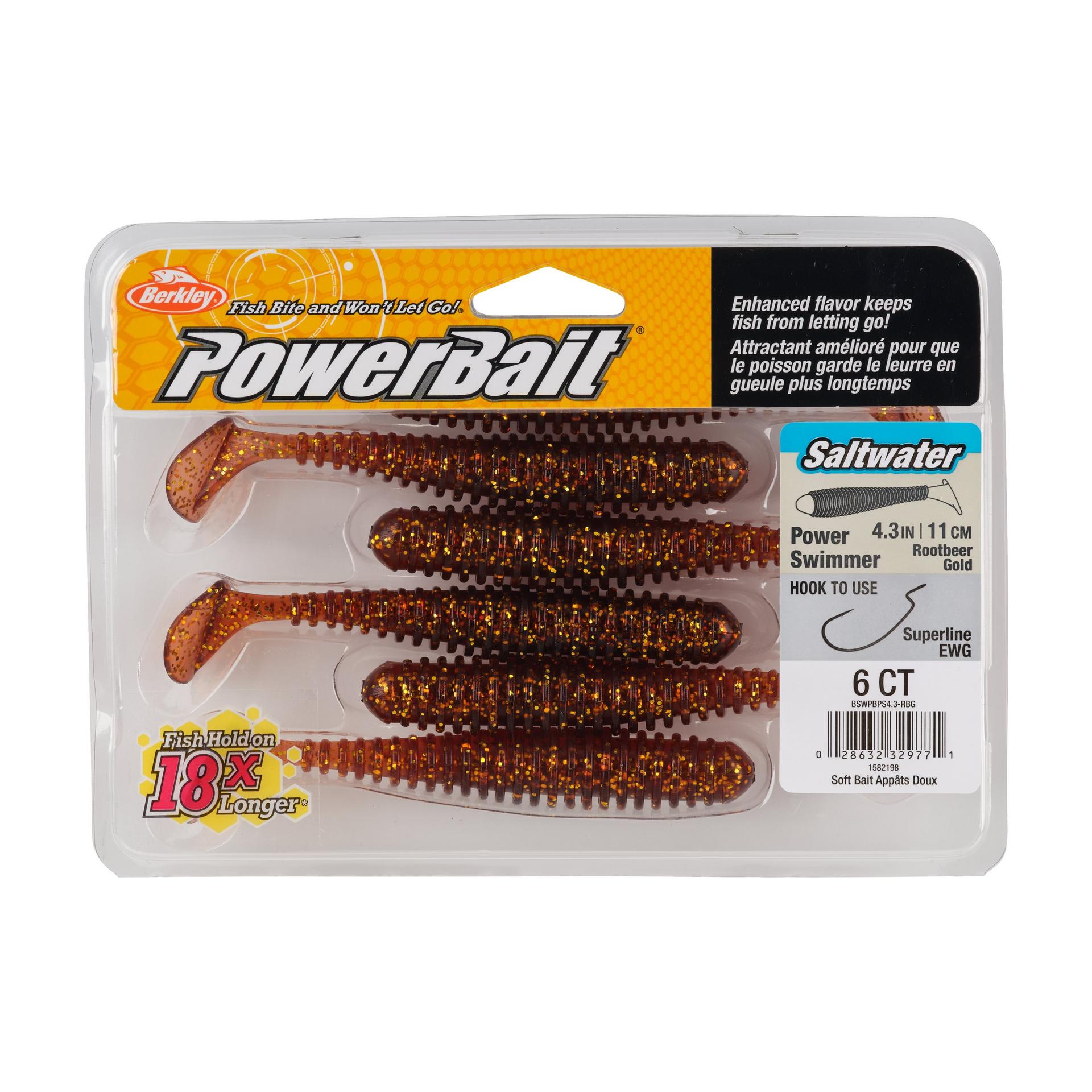 Berkley PowerBaitSaltwaterPowerSwimmer RootBeerGold 4.3in PKG | Berkley Fishing