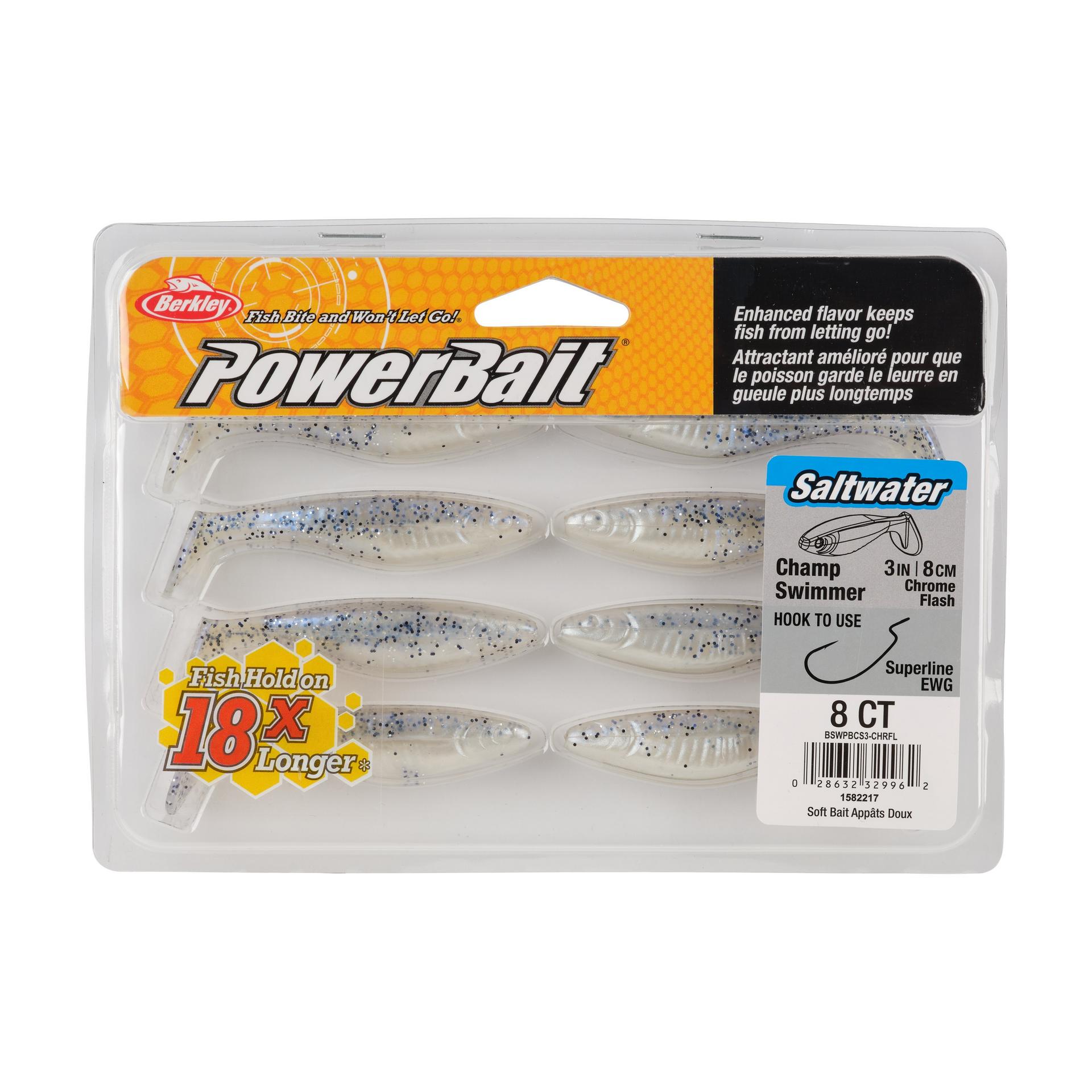 Berkley PowerBaitSaltwaterTheChampSwimmer ChromeFlash 3in PKG | Berkley Fishing