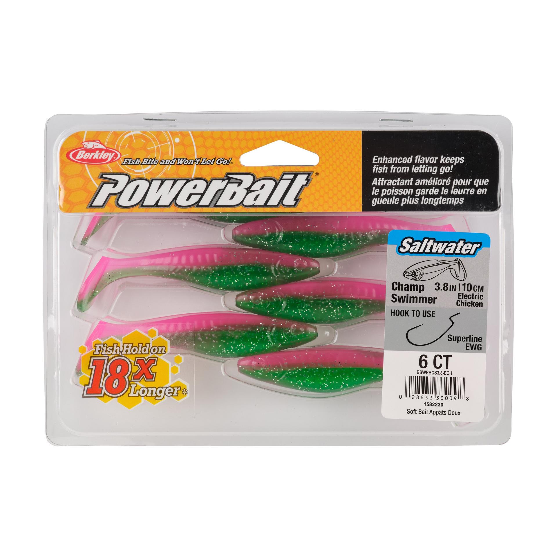 Berkley PowerBaitSaltwaterTheChampSwimmer ElectricChicken 3.8in PKG | Berkley Fishing