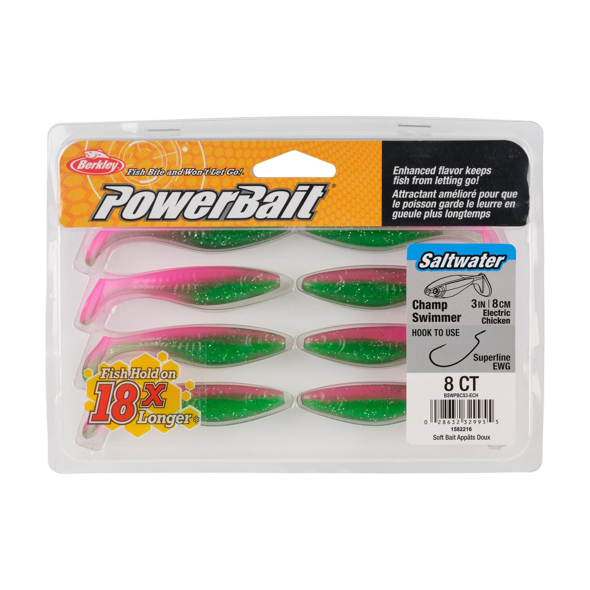 Berkley PowerBaitSaltwaterTheChampSwimmer ElectricChicken 3in PKG | Berkley Fishing