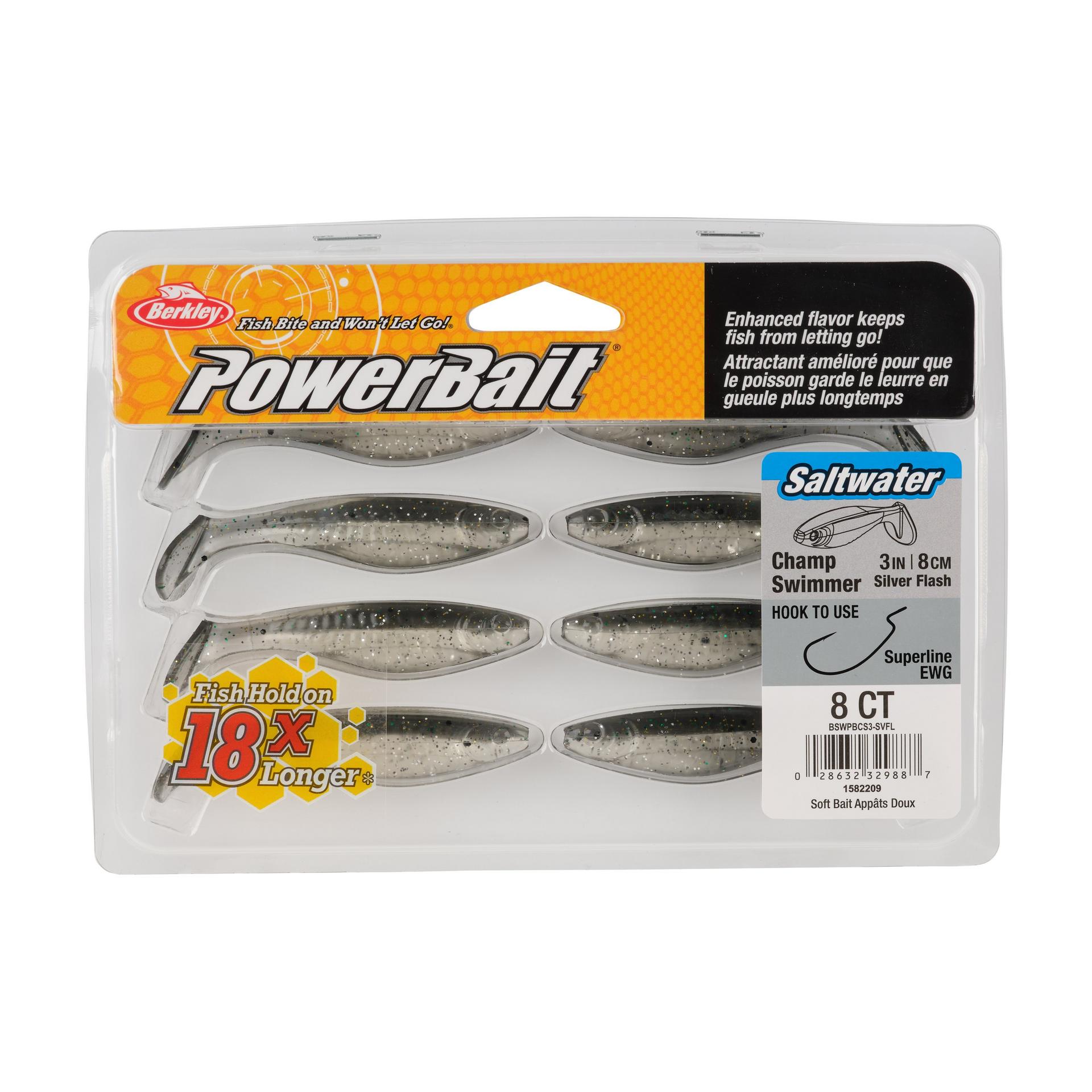 Berkley PowerBaitSaltwaterTheChampSwimmer SilverFlash 3in PKG | Berkley Fishing