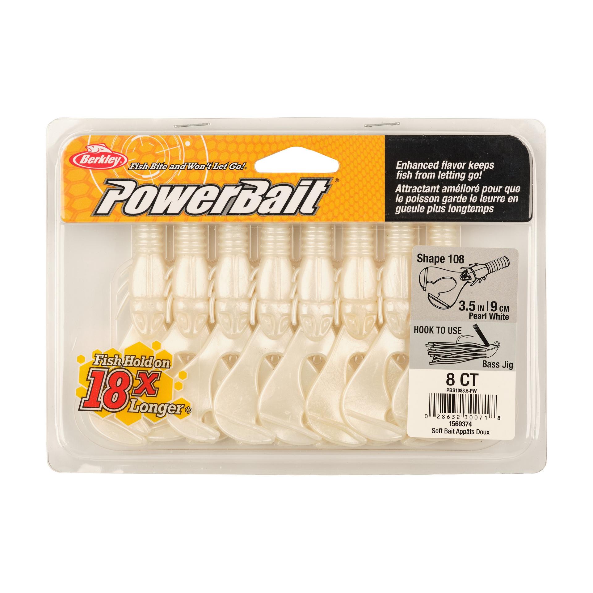 Berkley PowerBaitShape108 3.5in PearlWhite PKG | Berkley Fishing