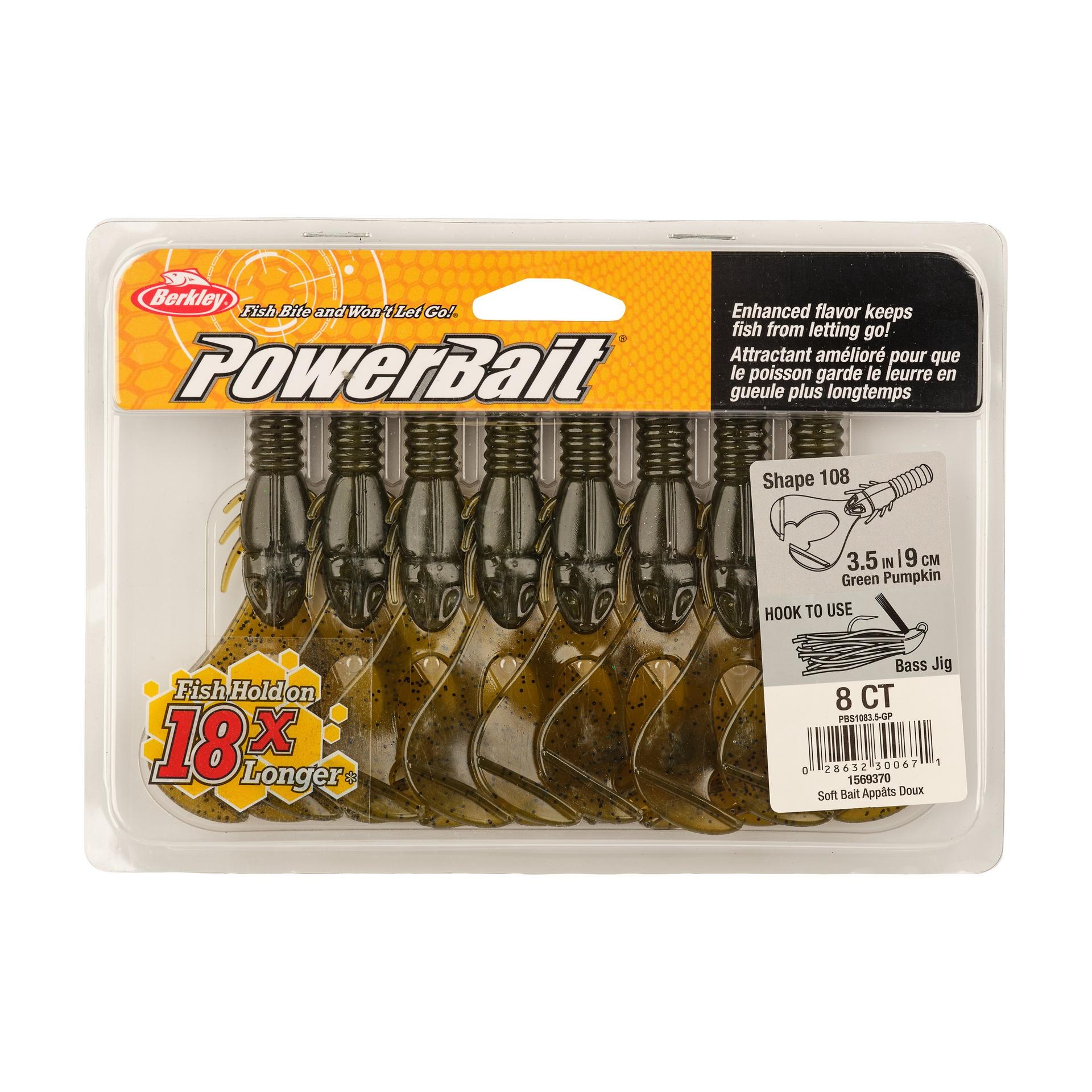 Berkley PowerBaitShape108 3.5in GreenPumpkin PKG | Berkley Fishing