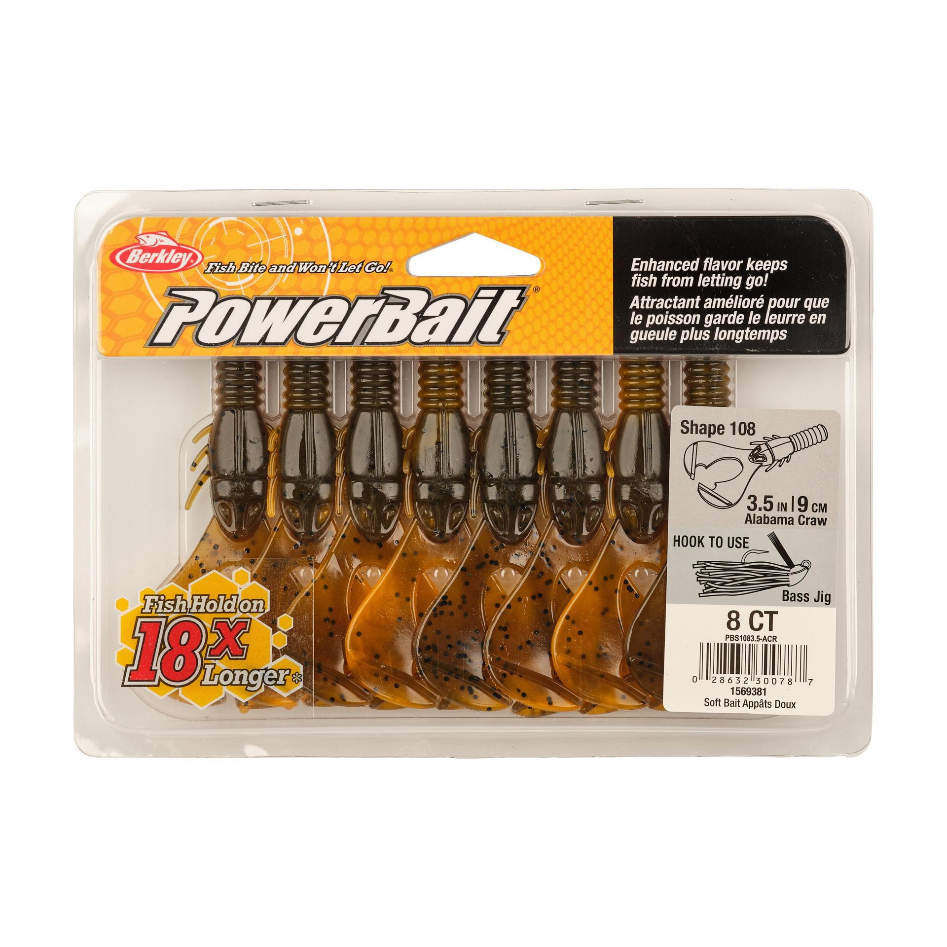 Berkley PowerBaitShape108 3.5in AlabamaCraw PKG | Berkley Fishing