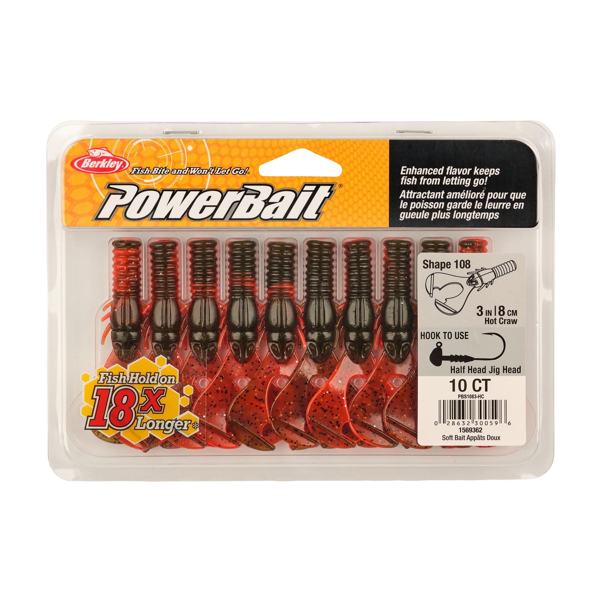 Berkley PowerBaitShape108 3in HotCraw PKG | Berkley Fishing