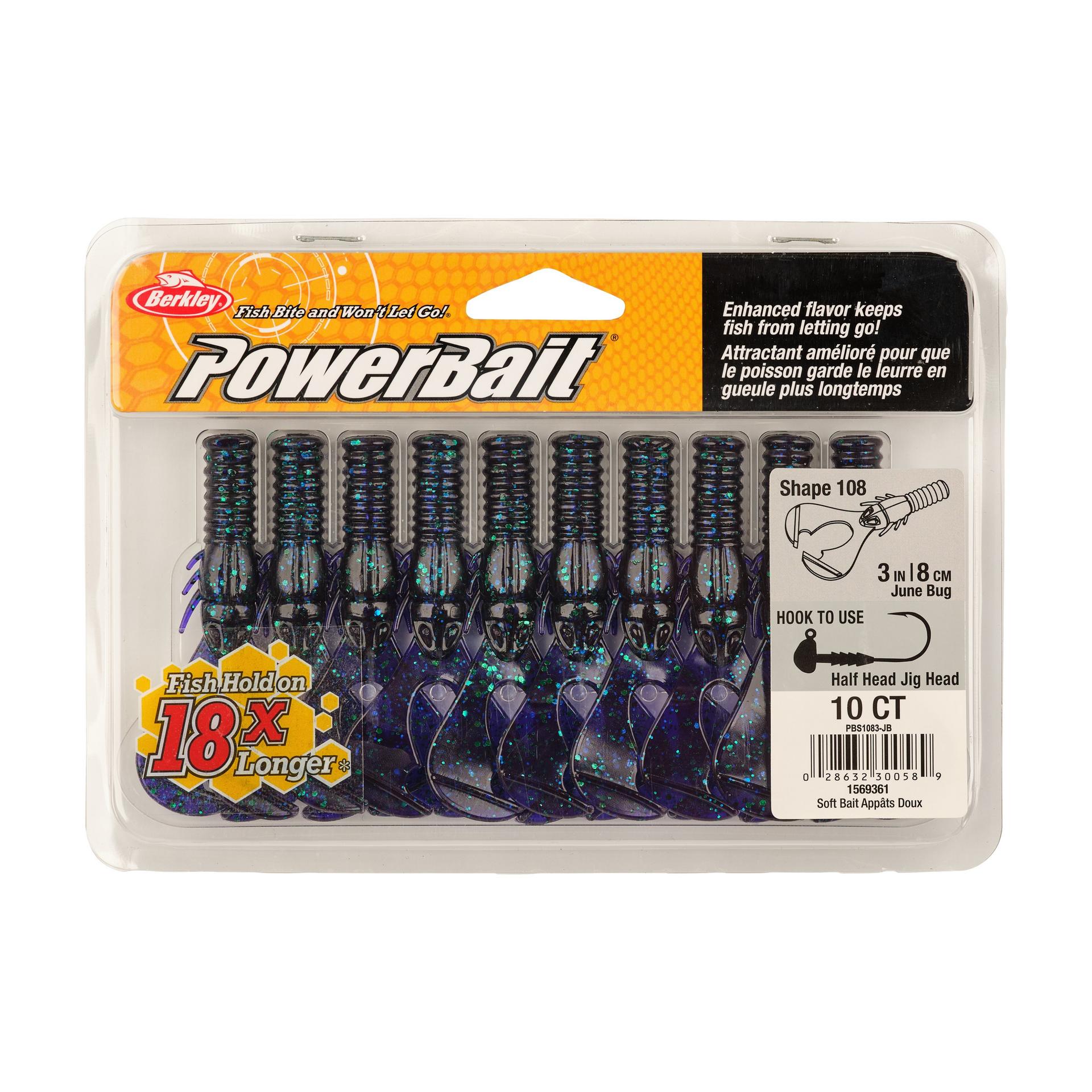 Berkley PowerBaitShape108 3in JuneBug PKG | Berkley Fishing