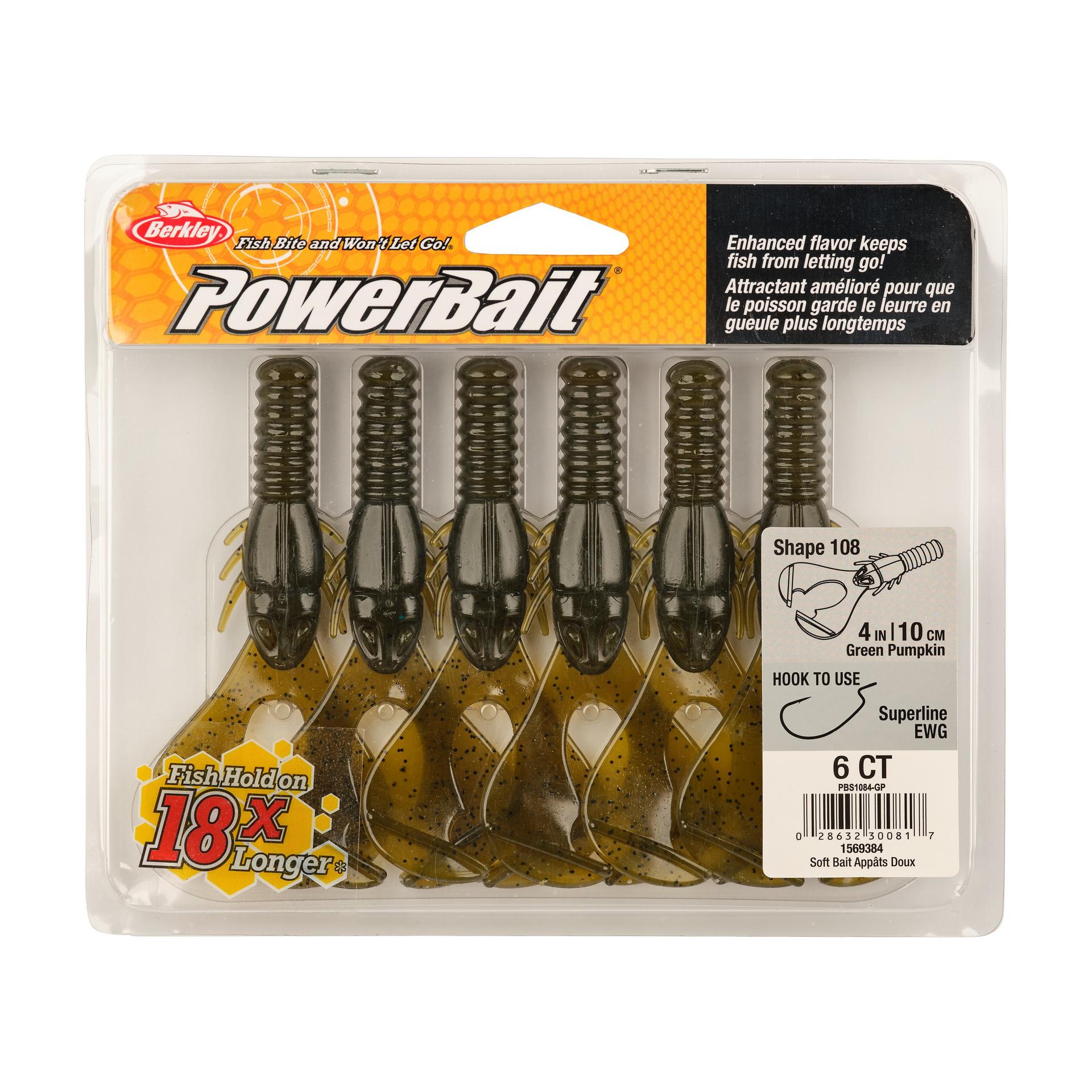 Berkley PowerBaitShape108 4in GreenPumpkin PKG | Berkley Fishing