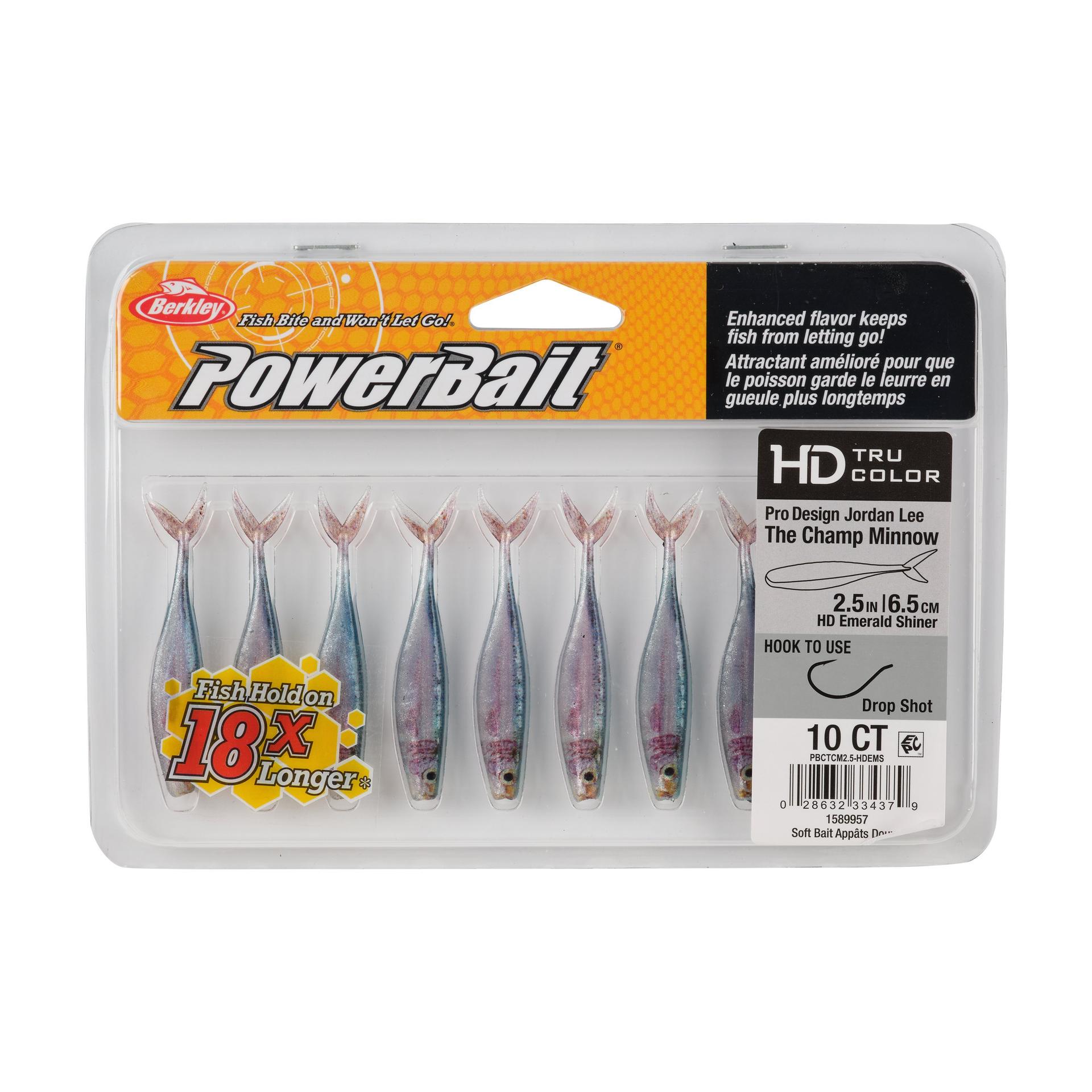 Berkley PowerBaitTheChampMinnow HDEmeraldShiner 2.5in PKG | Berkley Fishing