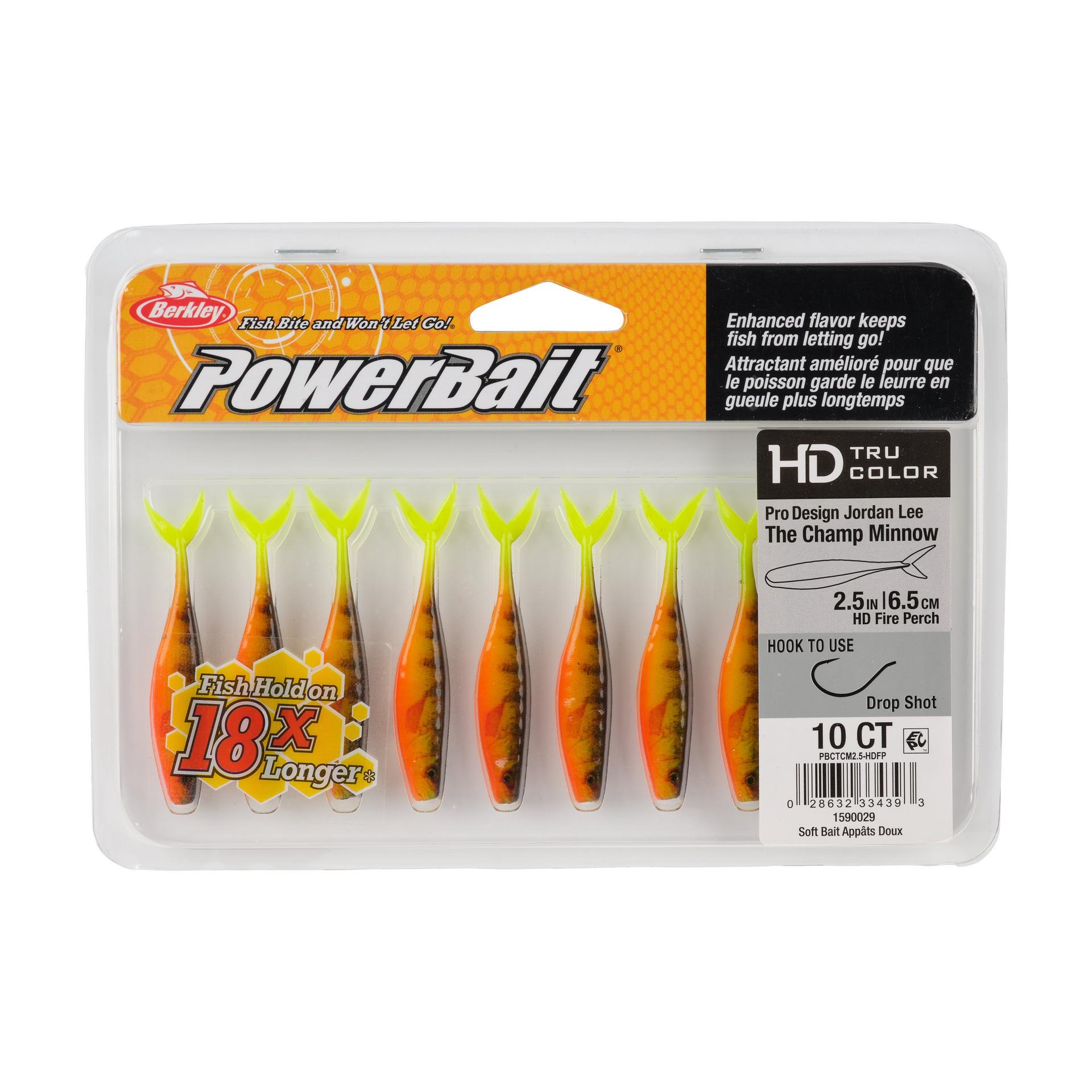 Berkley PowerBaitTheChampMinnow HDFirePerch 2.5in PKG | Berkley Fishing