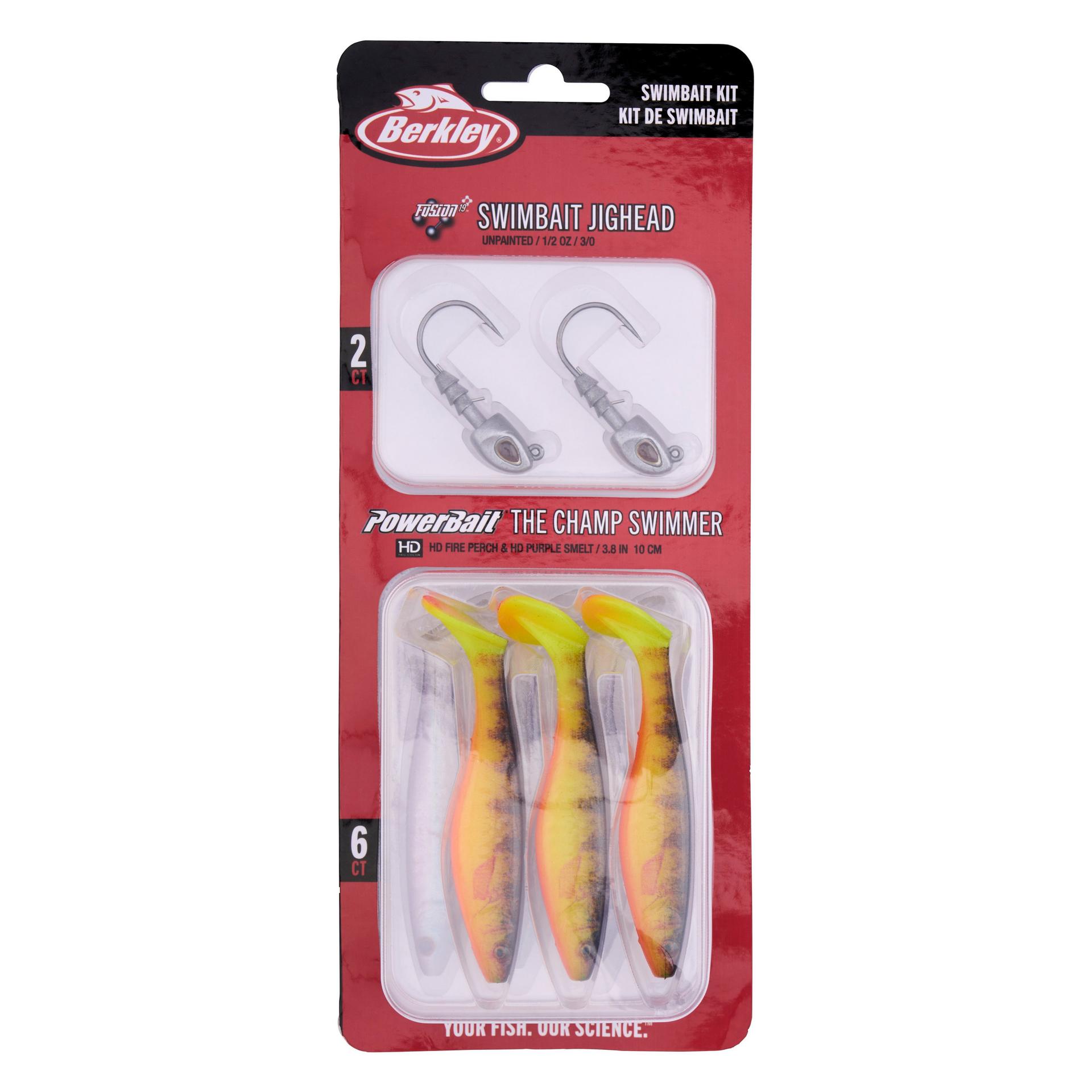 buy fishing lure set PowerBait The Champ Swimmer Kit HD Fire Perch and HD Purple Smelt / 3.8 in